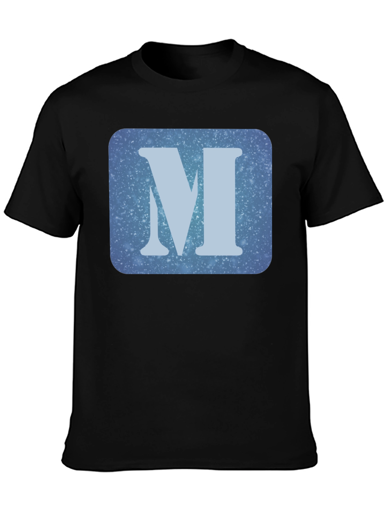 Letter M Graphic Tee - Black Cotton Blend T-Shirt
