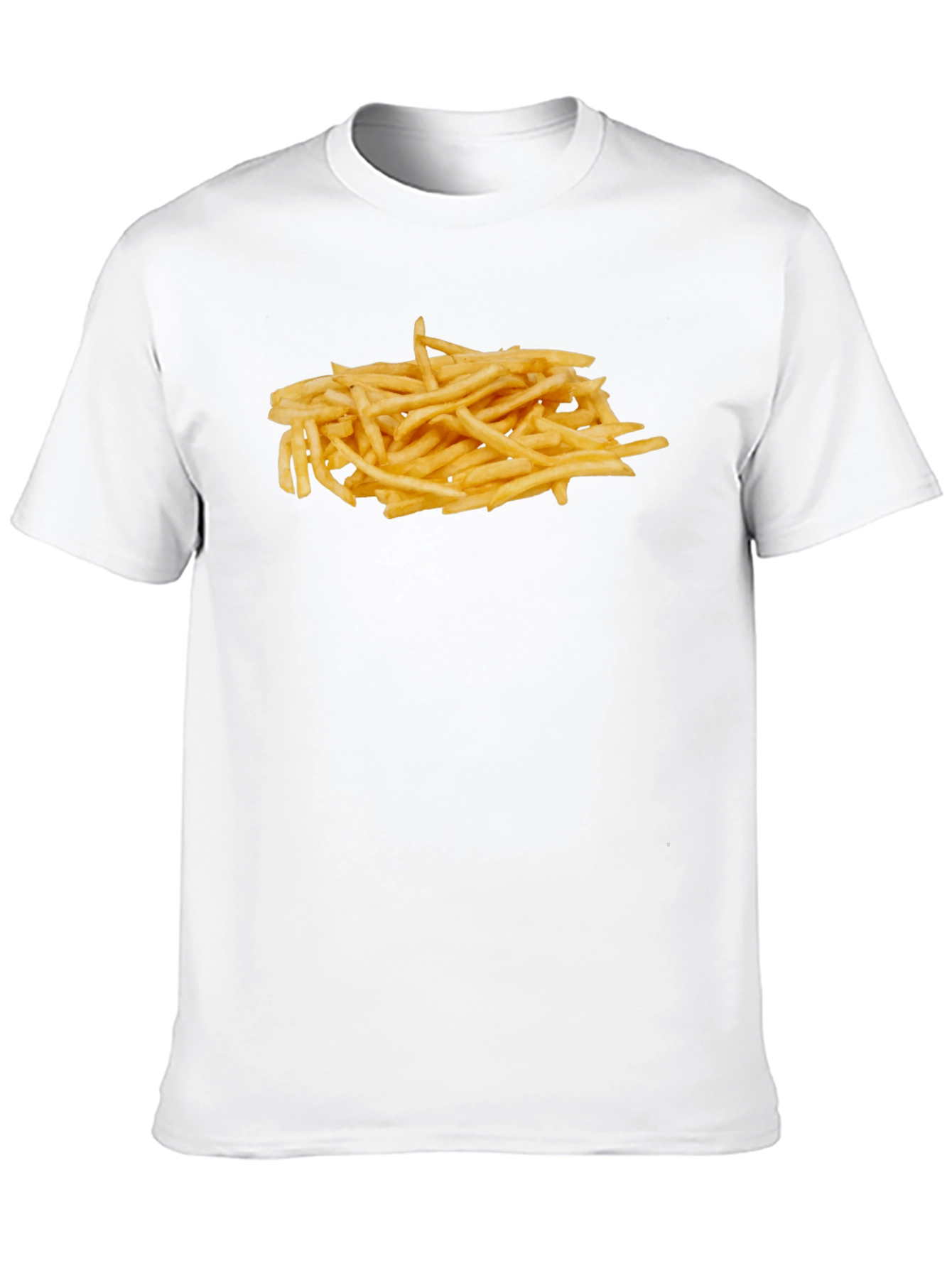 Mens Black T-Shirt with French Fries Graphic