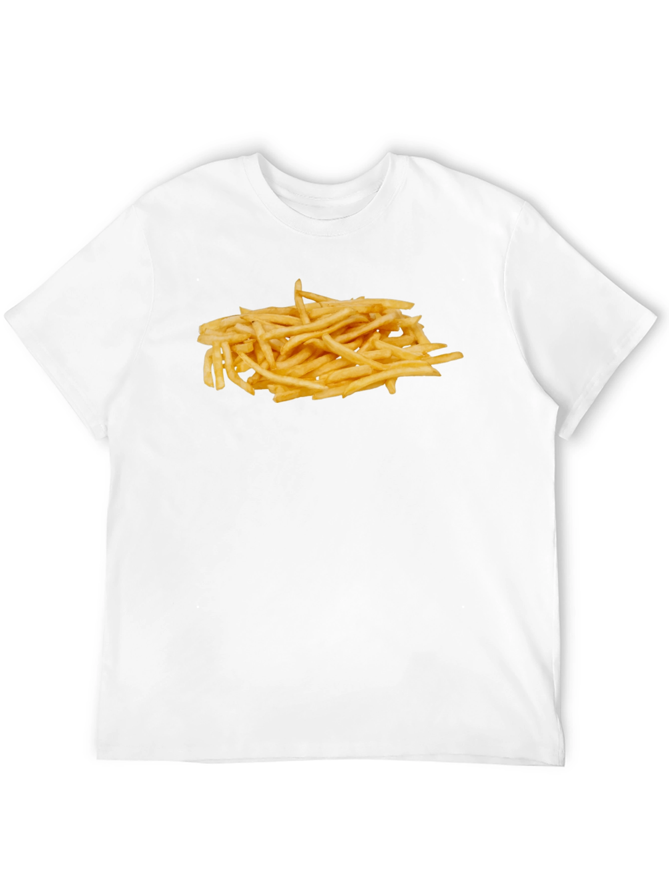 Mens Black T-Shirt with French Fries Graphic