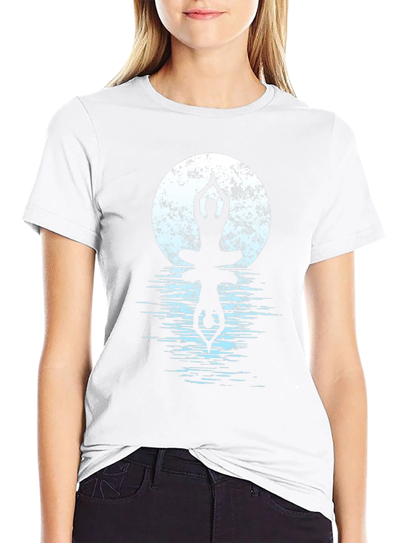 Yoga Moon Reflection Graphic T-Shirt