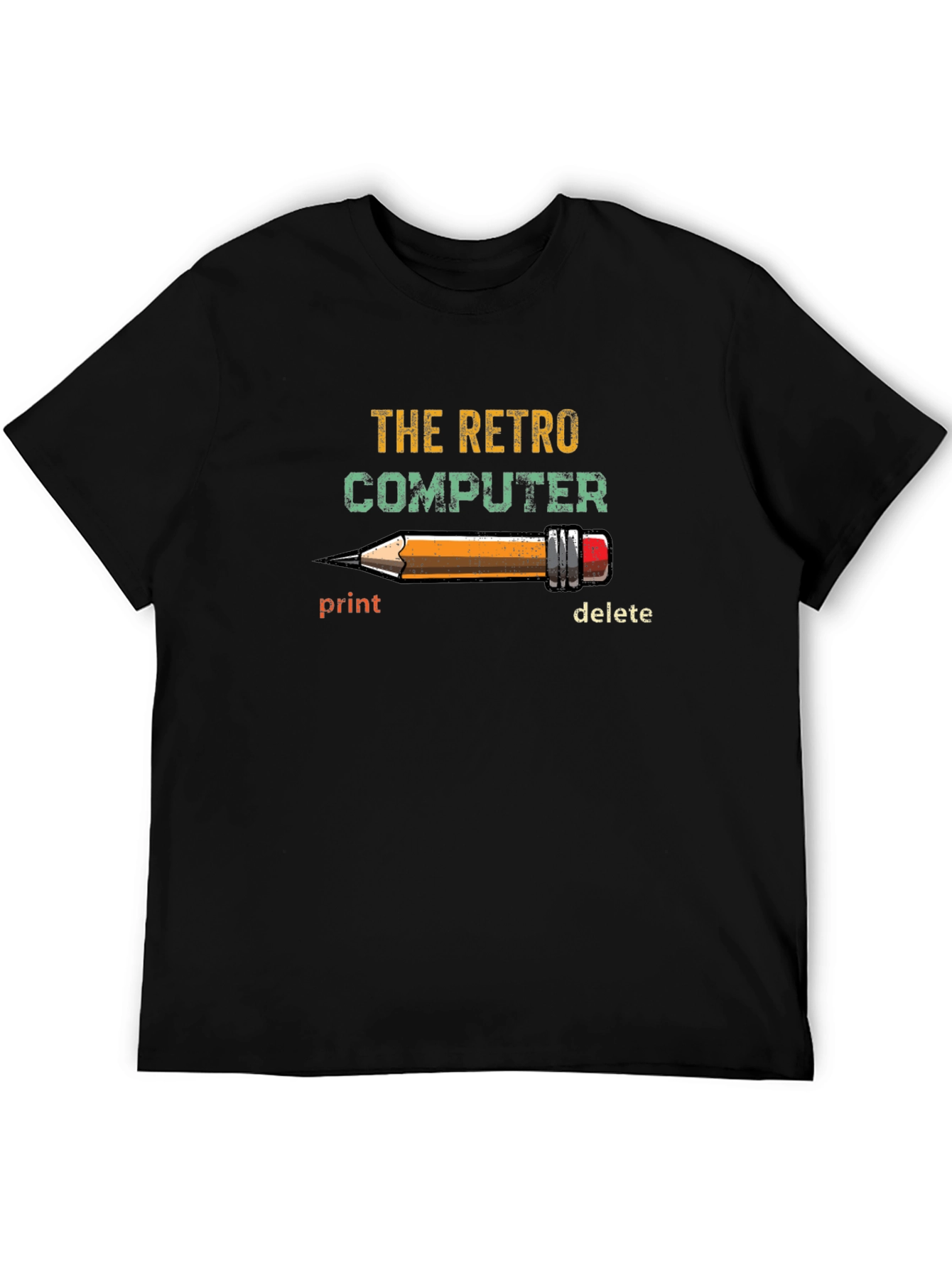 Retro Computer Pencil Print Graphic Tee