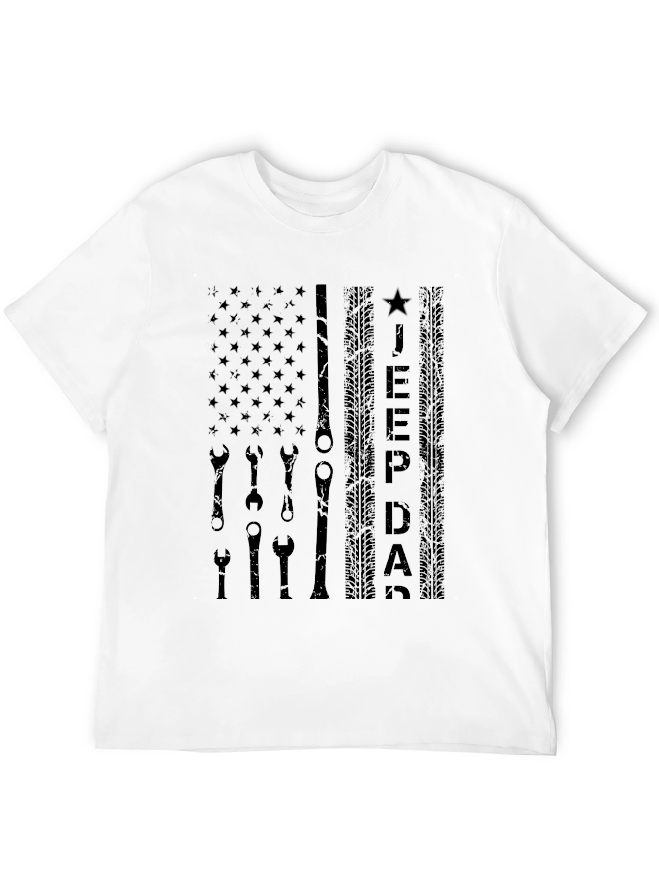 Jeep Dad Flag Graphic Tee - Black