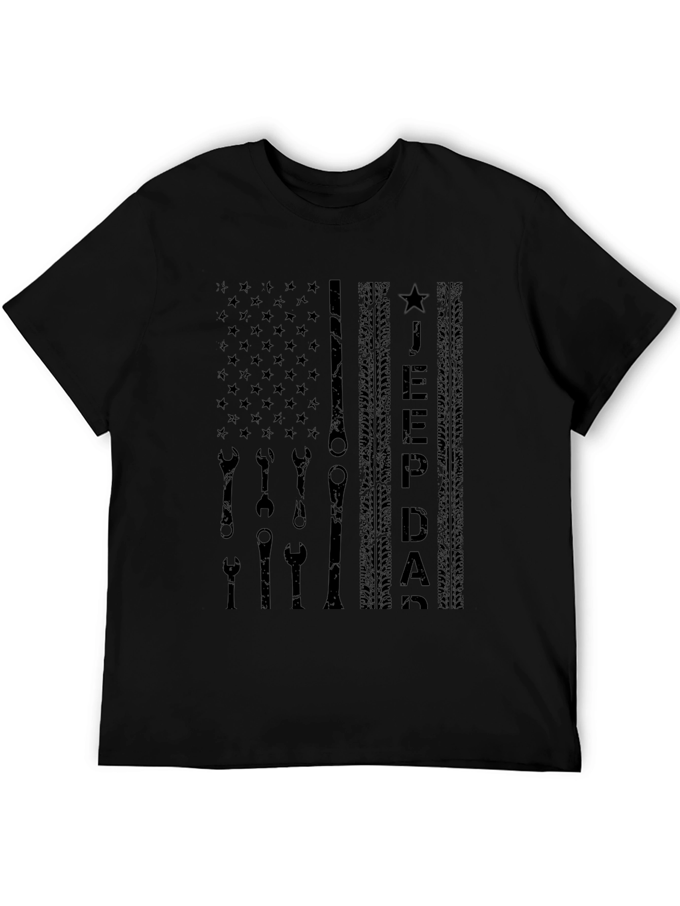 Jeep Dad Flag Graphic Tee - Black