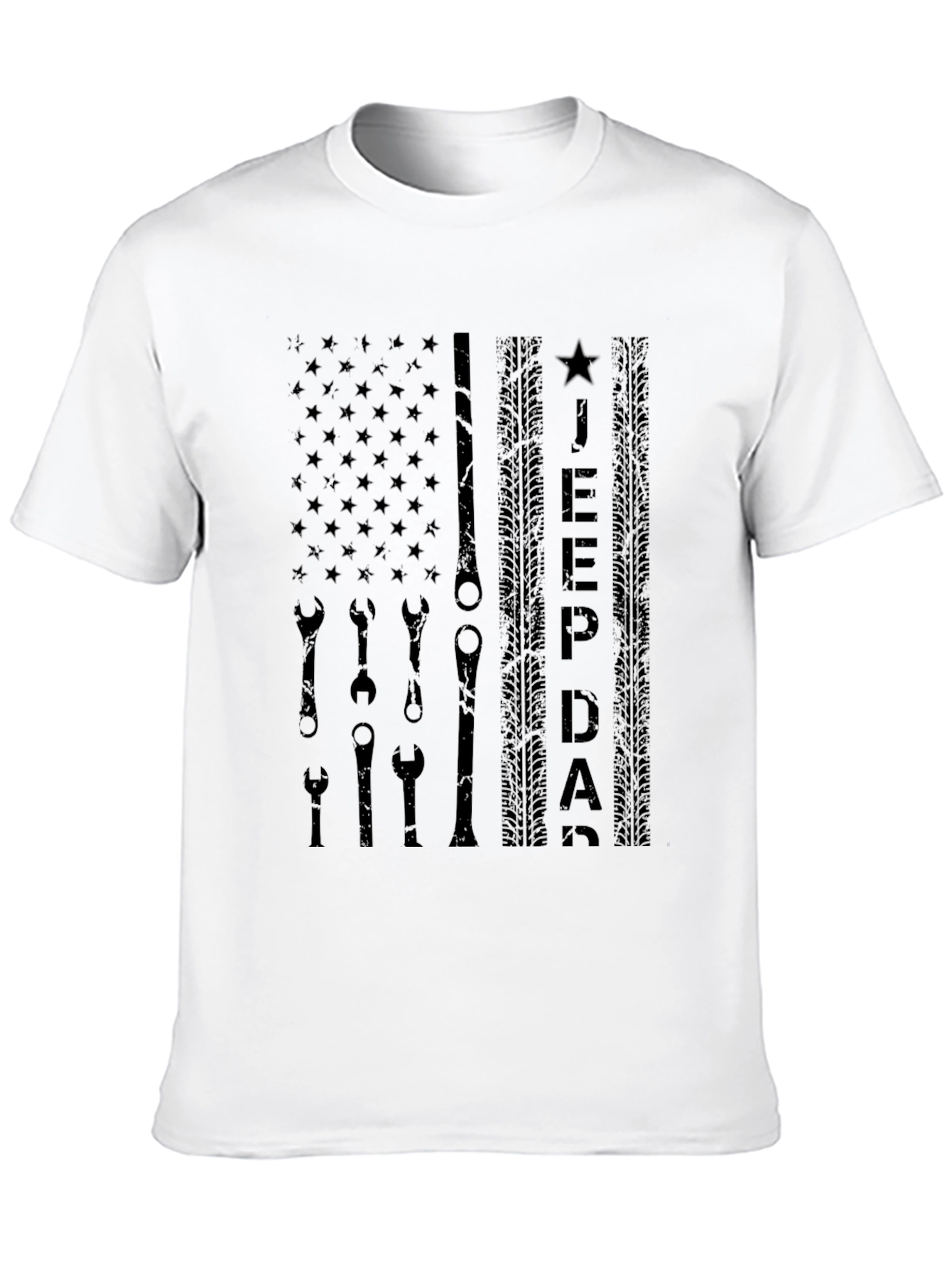 Jeep Dad Flag Graphic Tee - Black