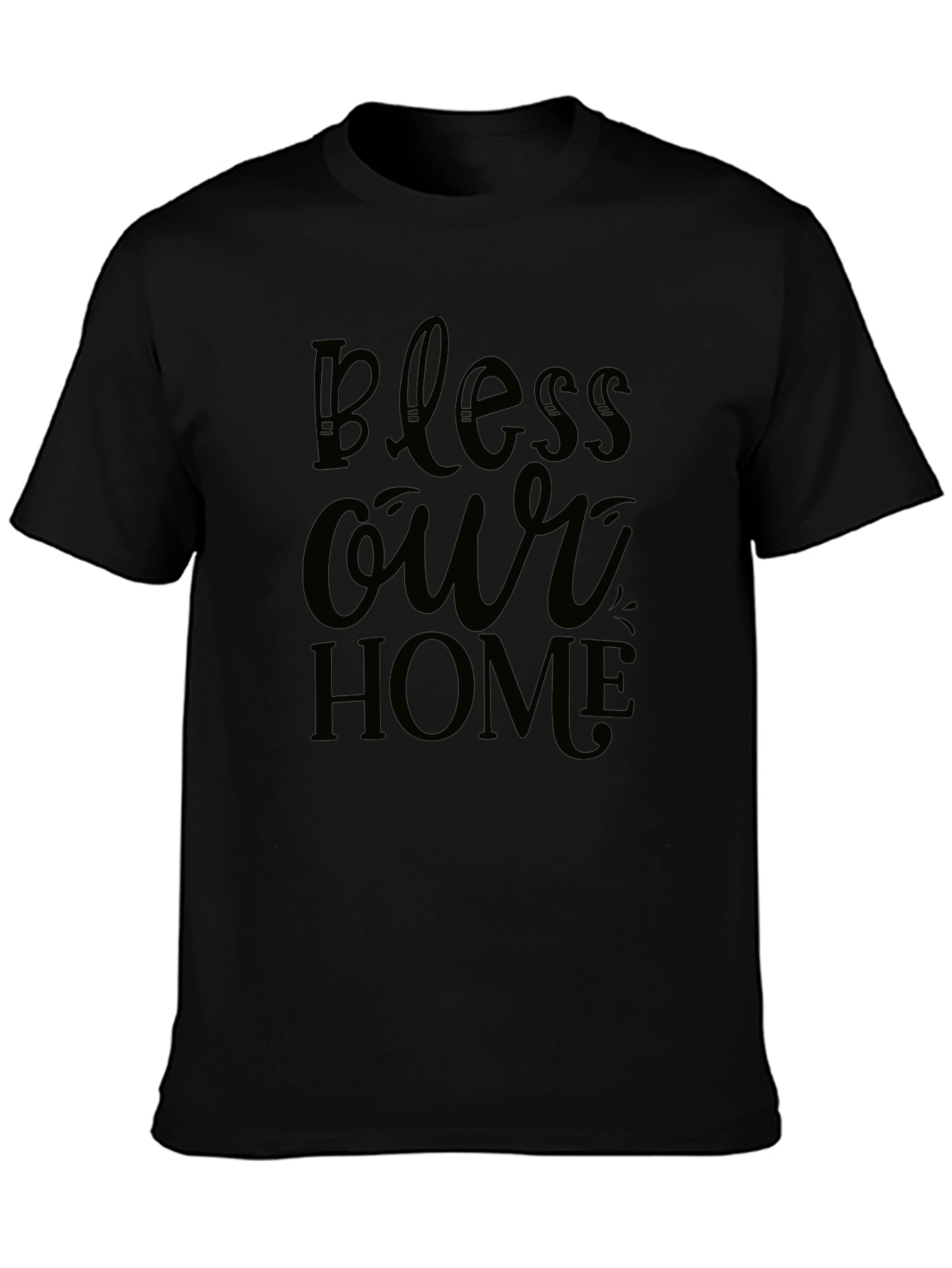 Bless Our Home Graphic Tee - Mens Black T-Shirt