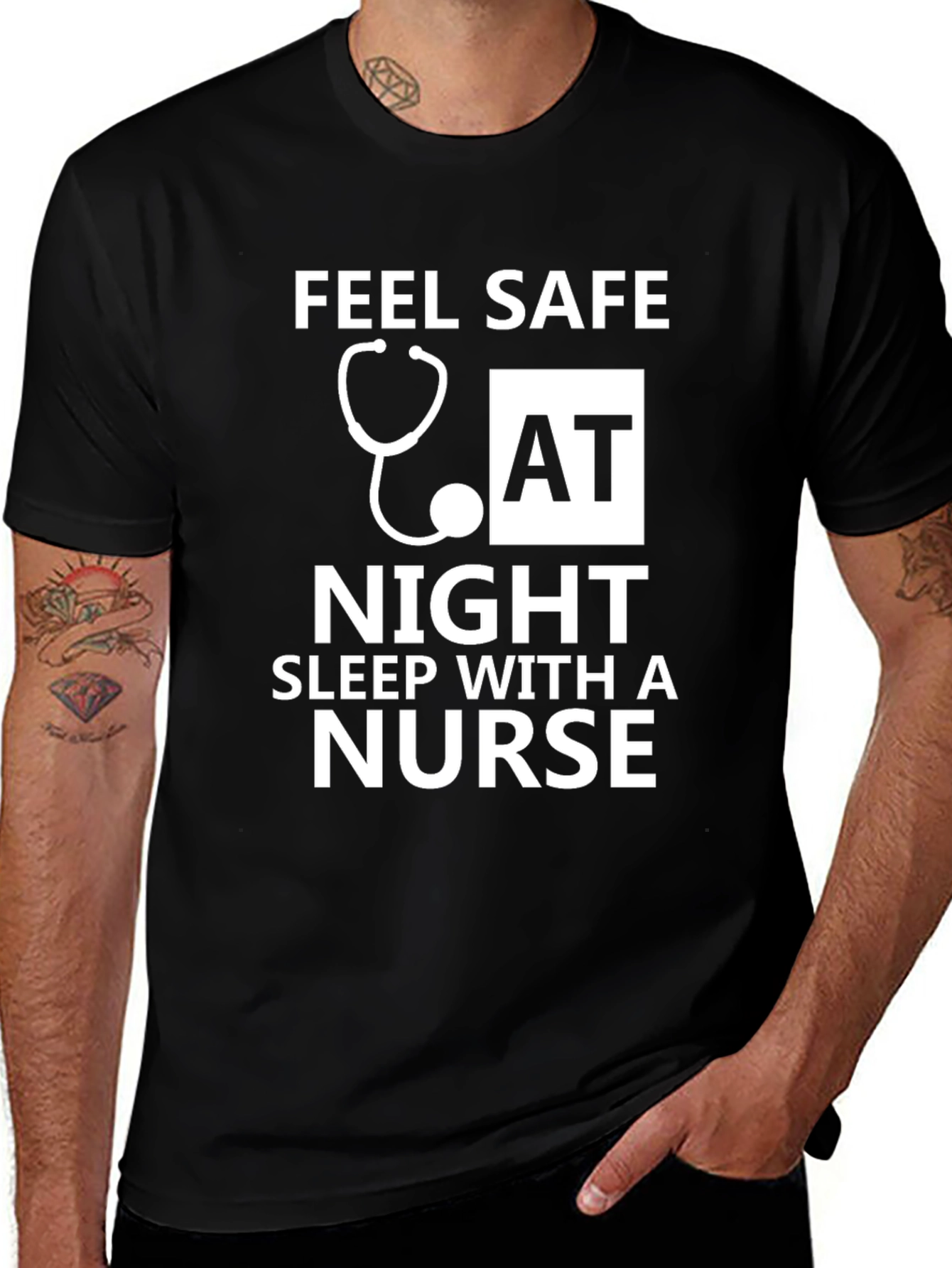 Feel Safe Sleep With a Nurse Graphic Tee