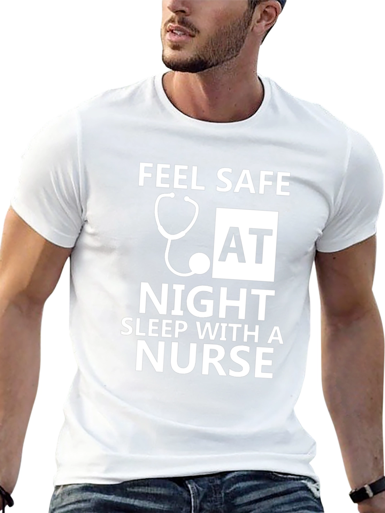 Feel Safe Sleep With a Nurse Graphic Tee