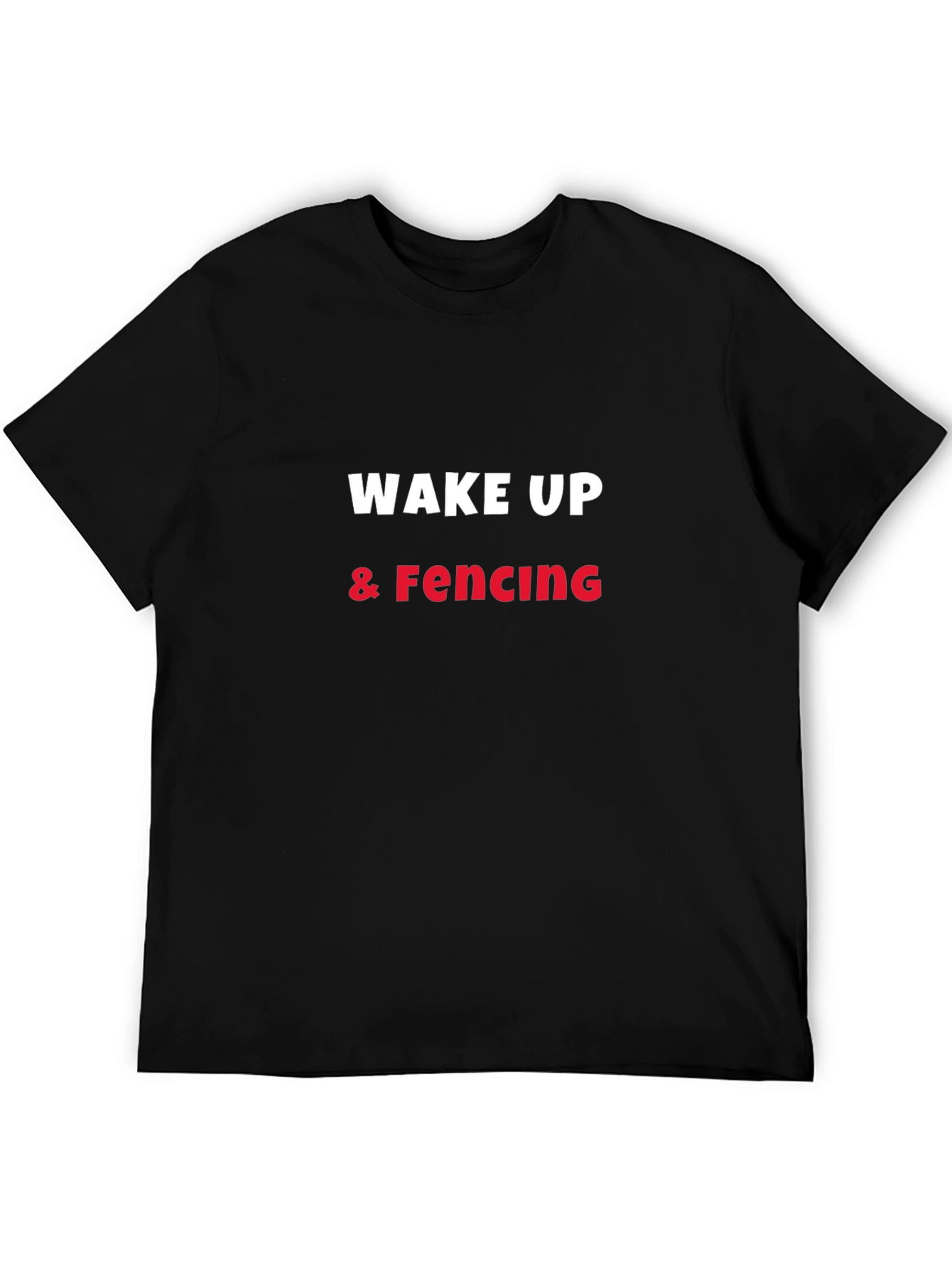 Wake Up & Fencing Graphic Tee - Black T-Shirt