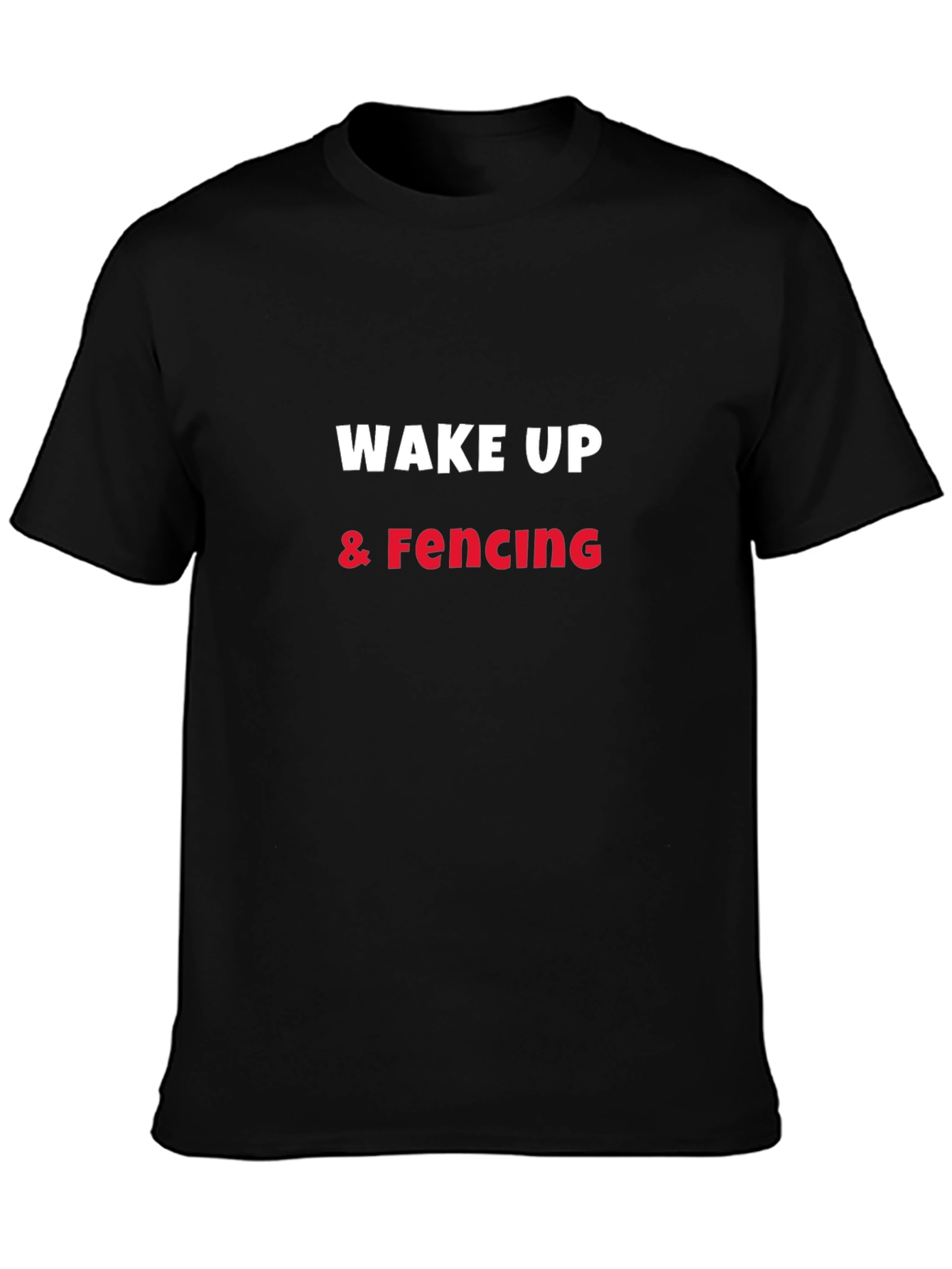Wake Up & Fencing Graphic Tee - Black T-Shirt