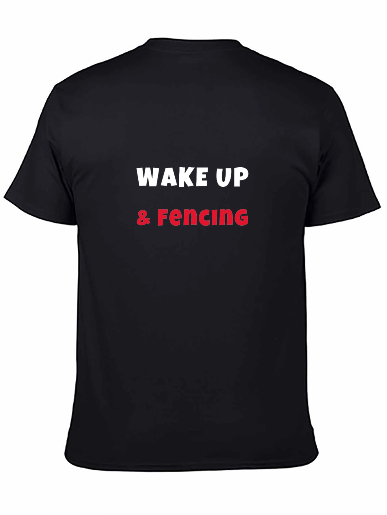 Wake Up & Fencing Graphic Tee - Black T-Shirt