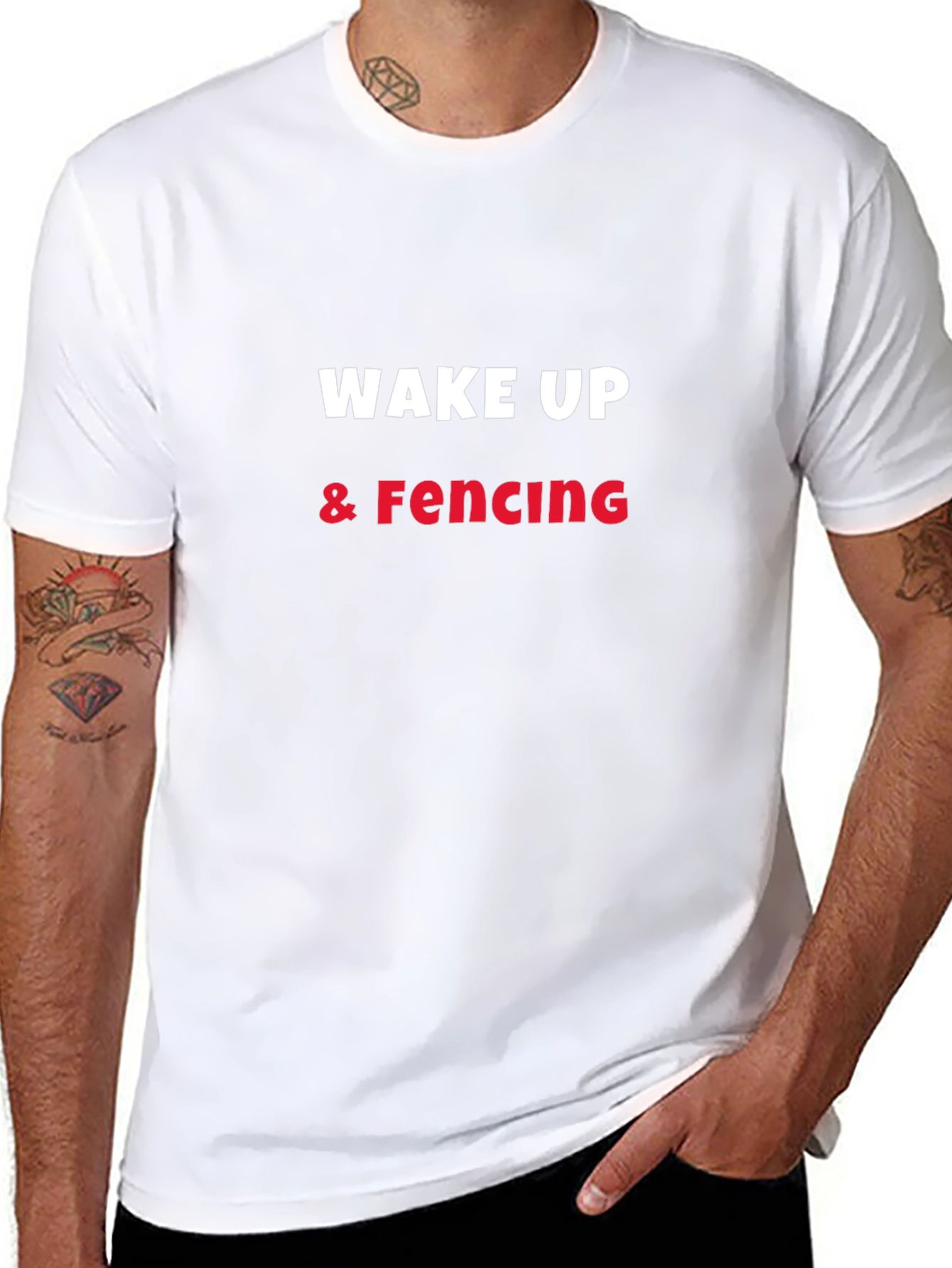Wake Up & Fencing Graphic Tee - Black T-Shirt