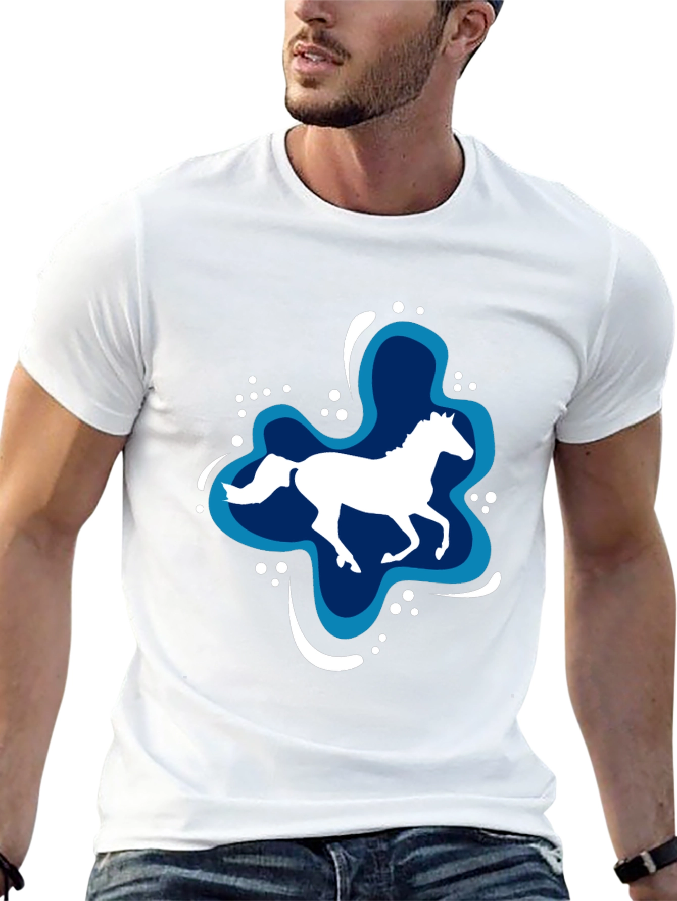 Horse Splash Graphic T-Shirt - Black