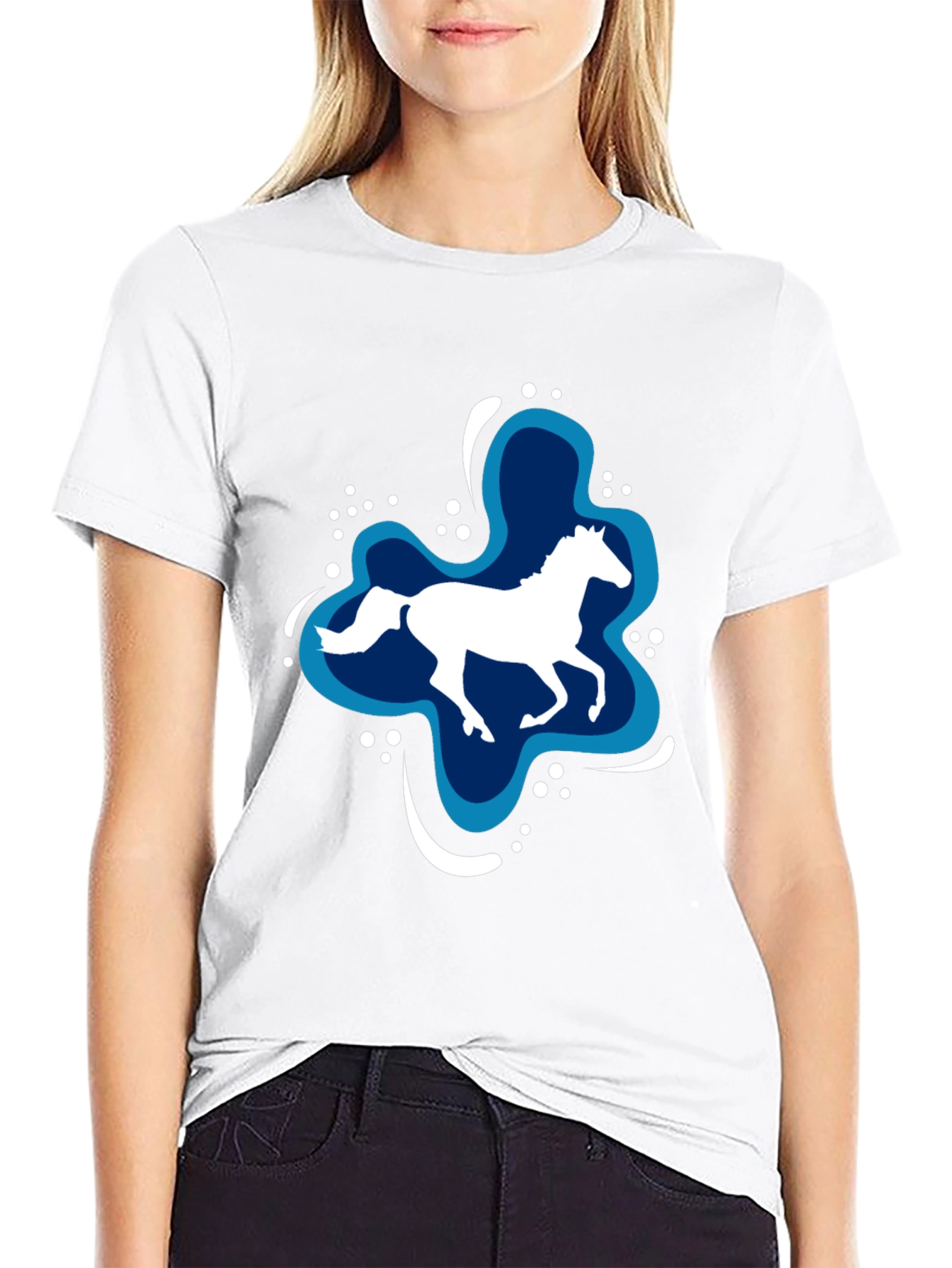 Horse Splash Graphic T-Shirt - Black