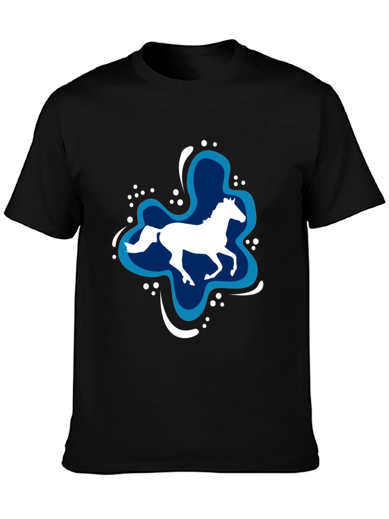 Horse Splash Graphic T-Shirt - Black