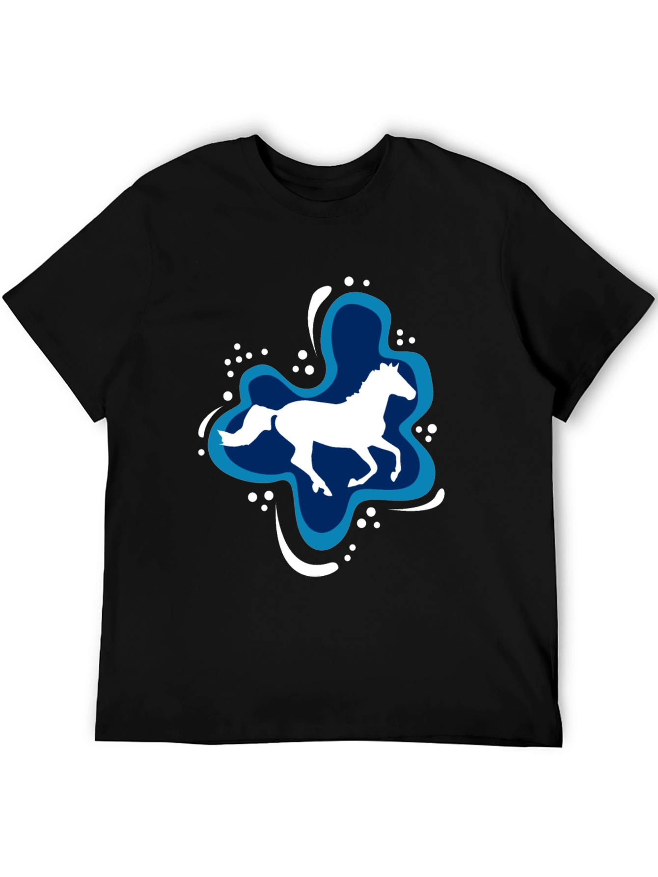 Horse Splash Graphic T-Shirt - Black