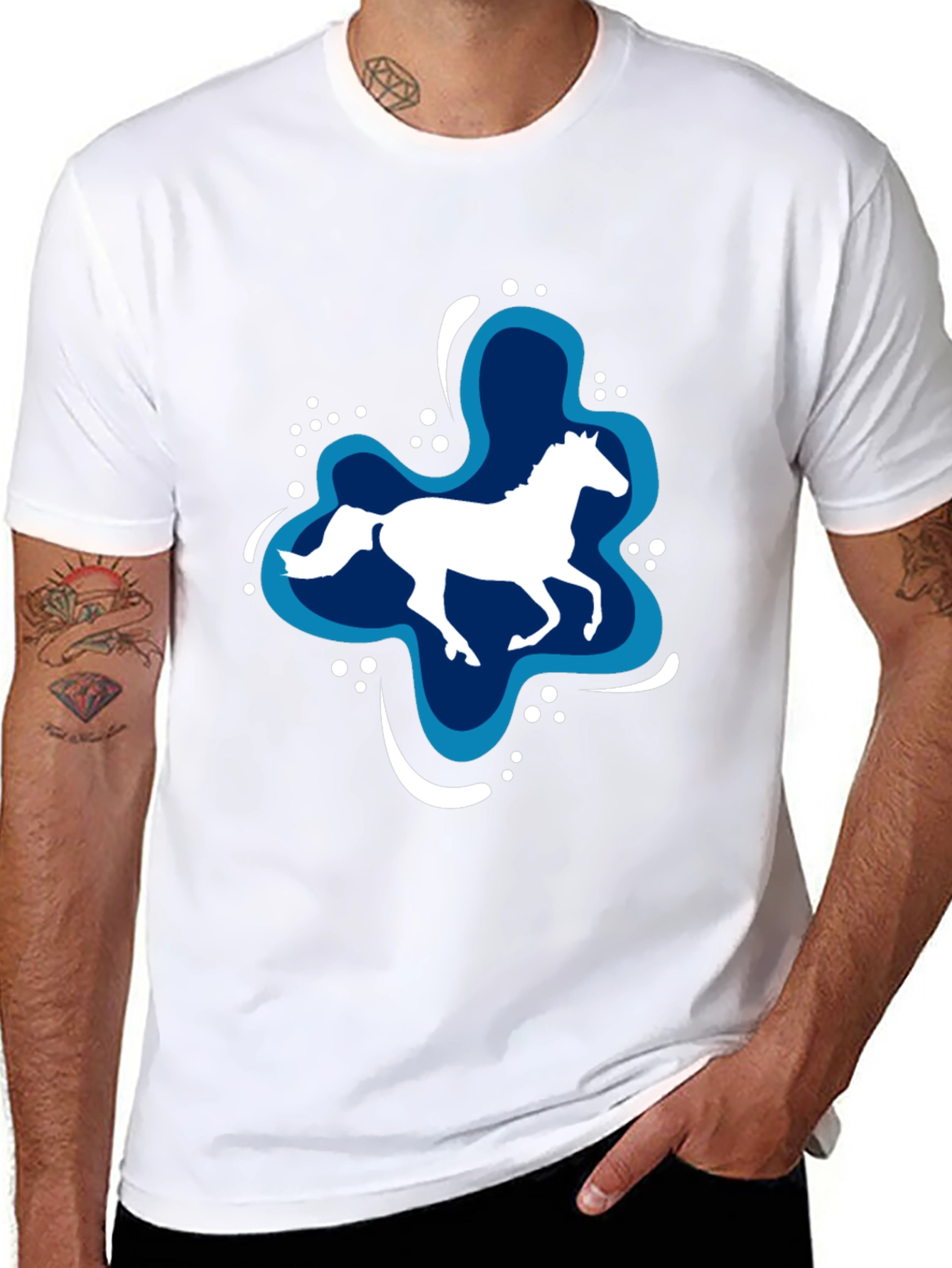 Horse Splash Graphic T-Shirt - Black