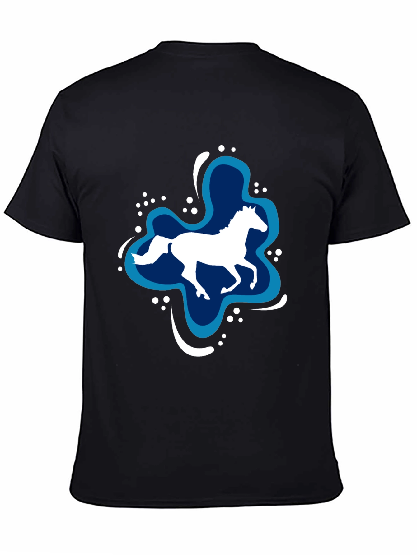 Horse Splash Graphic T-Shirt - Black
