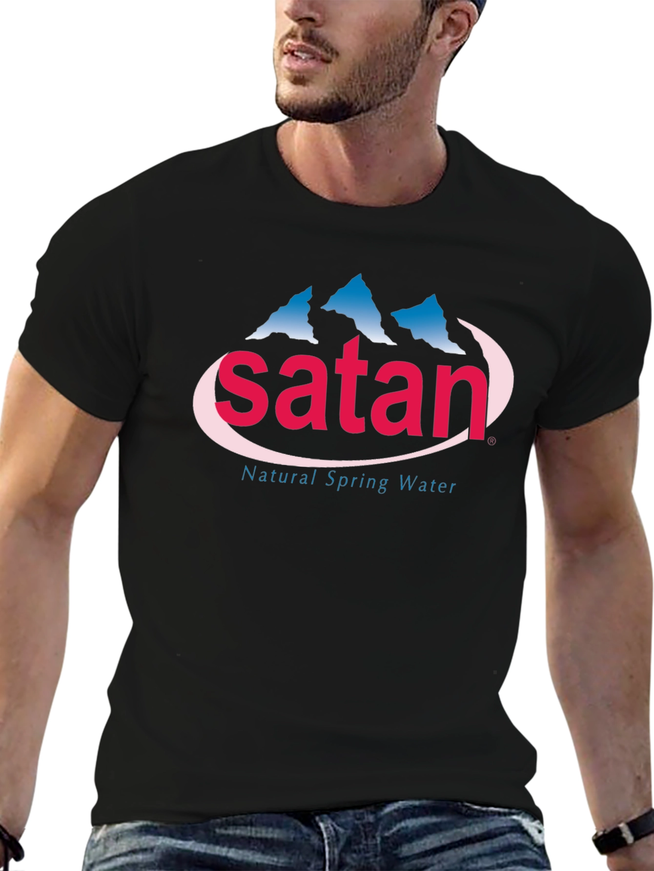 Satan Natural Spring Water Graphic T-Shirt