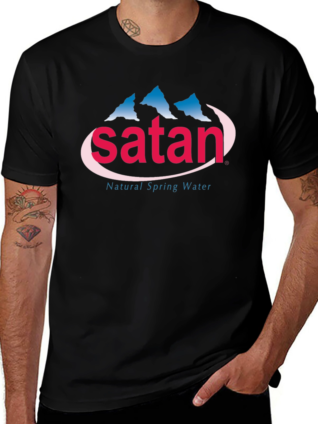 Satan Natural Spring Water Graphic T-Shirt