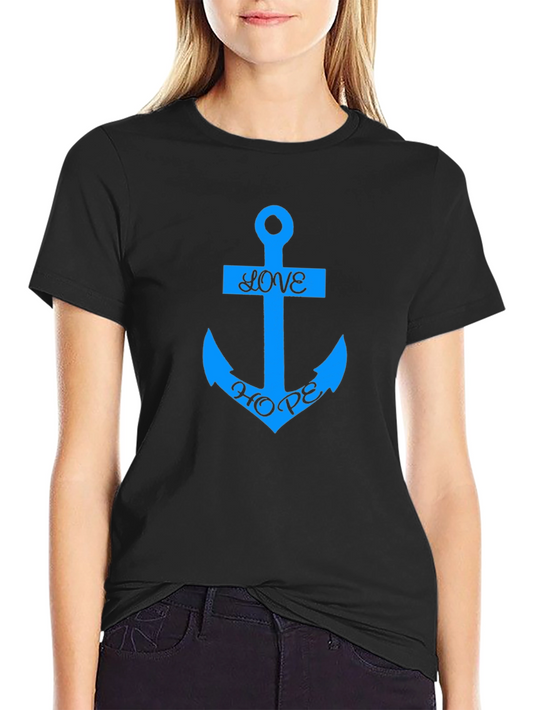 Anchor Love Hope Graphic T-Shirt - Trendy Nautical Tee