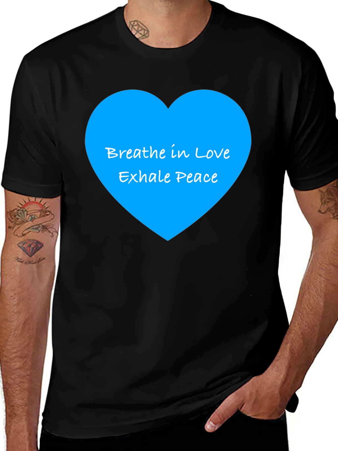 Breathe Love Peace Black Graphic Tee