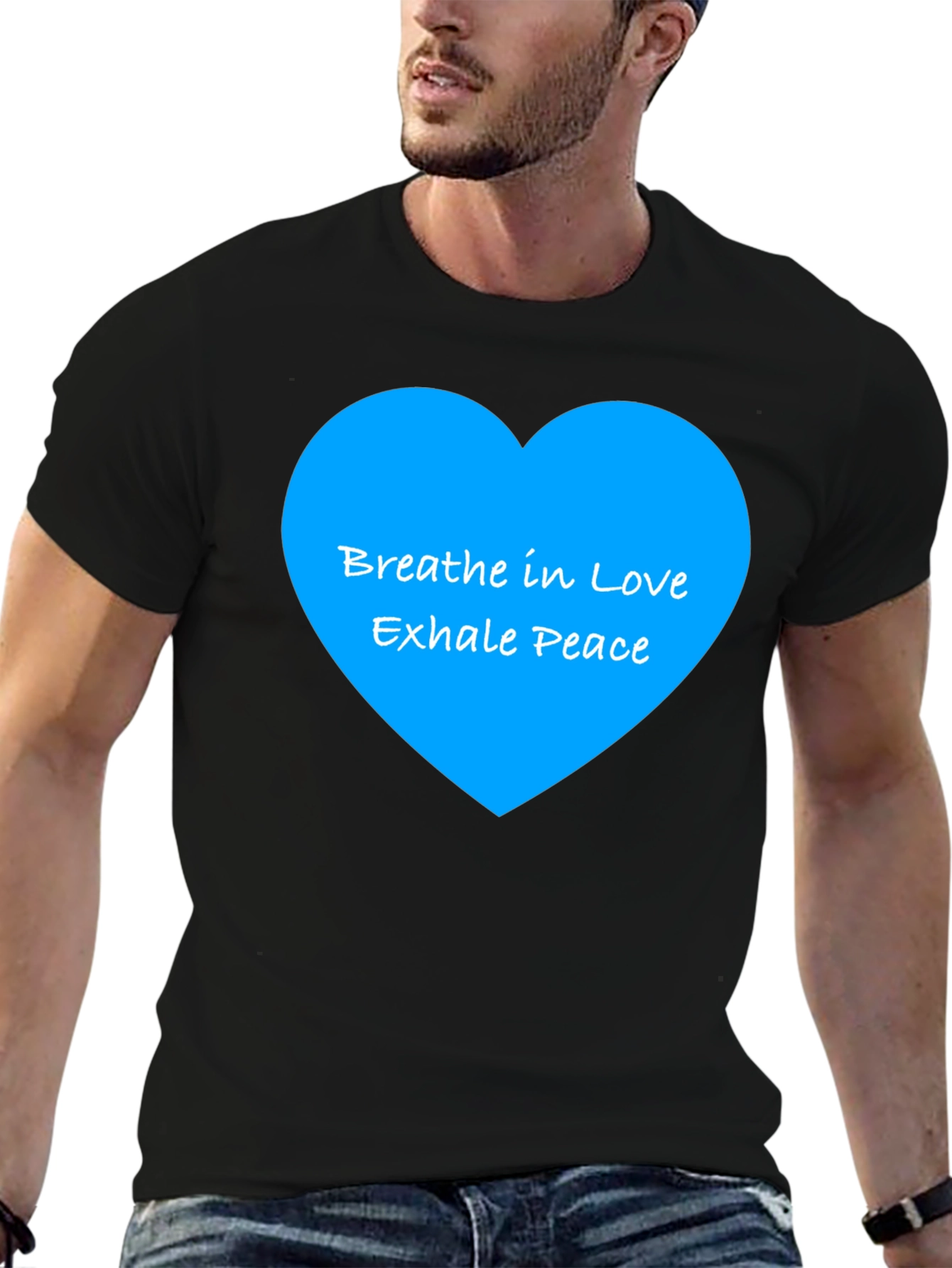 Breathe Love Peace Black Graphic Tee