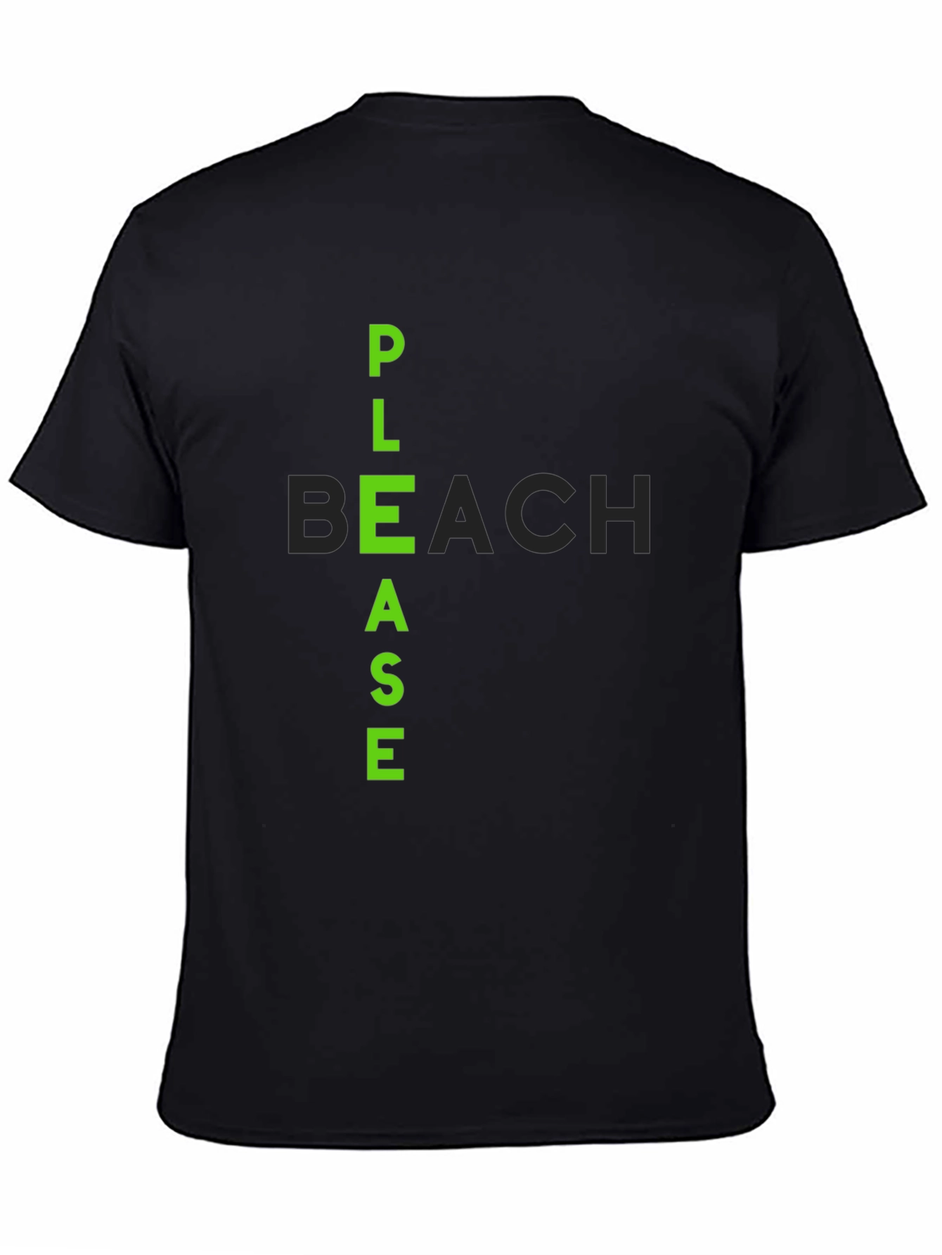 Please Beach Graphic Tee - Cool Black T-Shirt