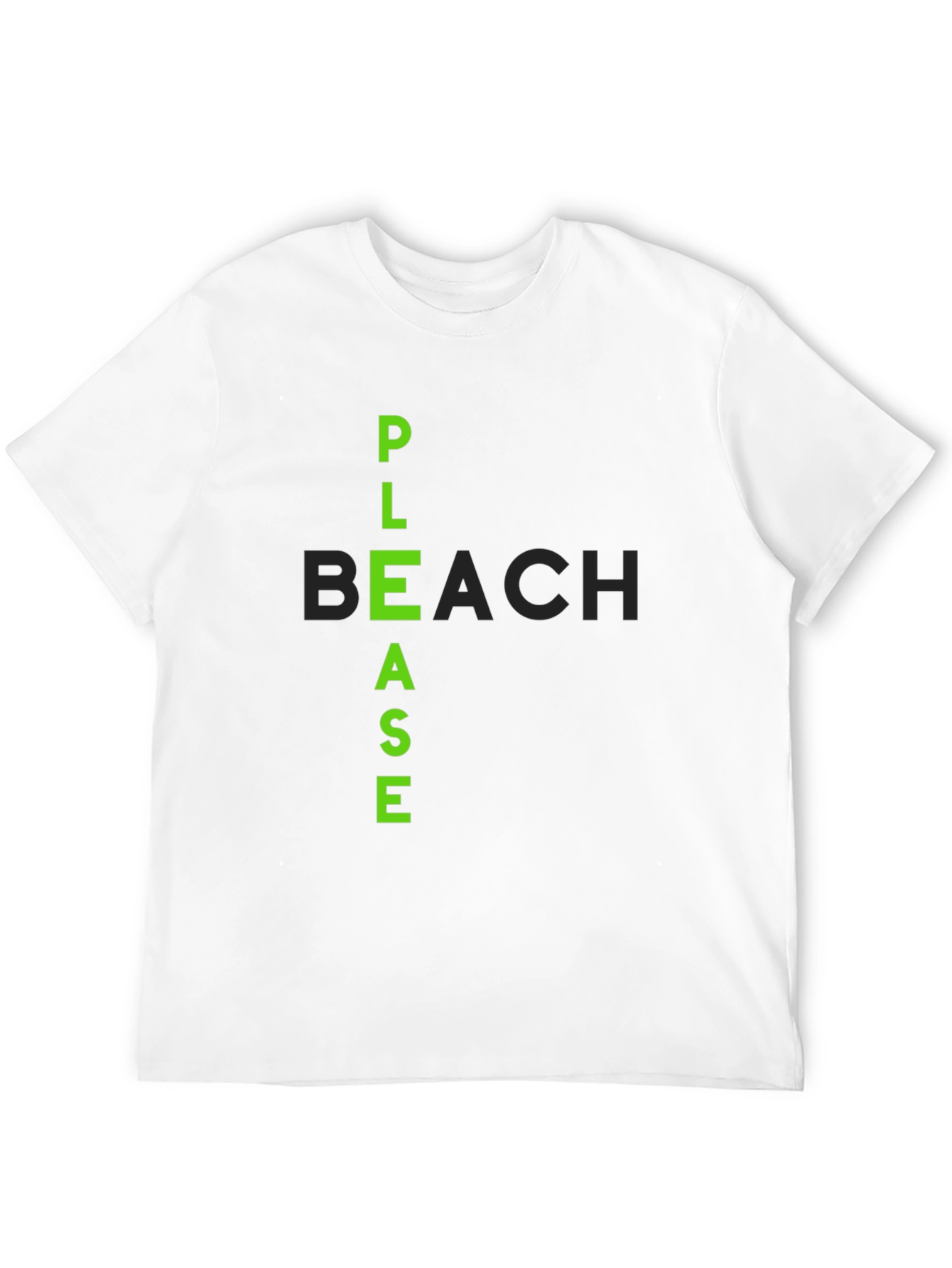 Please Beach Graphic Tee - Cool Black T-Shirt