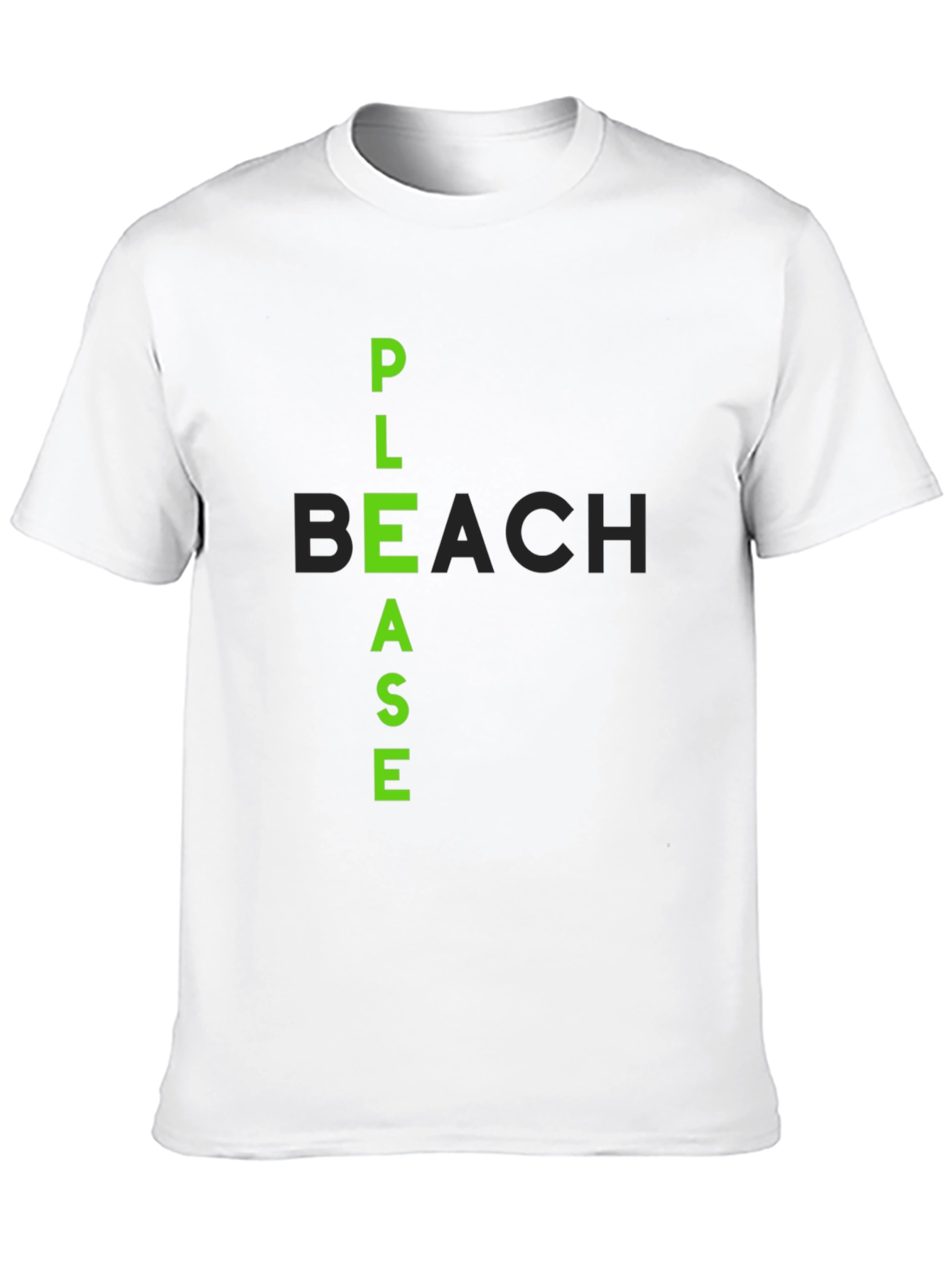 Please Beach Graphic Tee - Cool Black T-Shirt