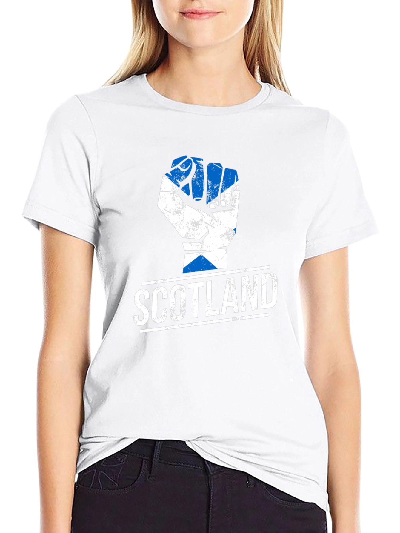 Scotland Flag Fist Black T-Shirt