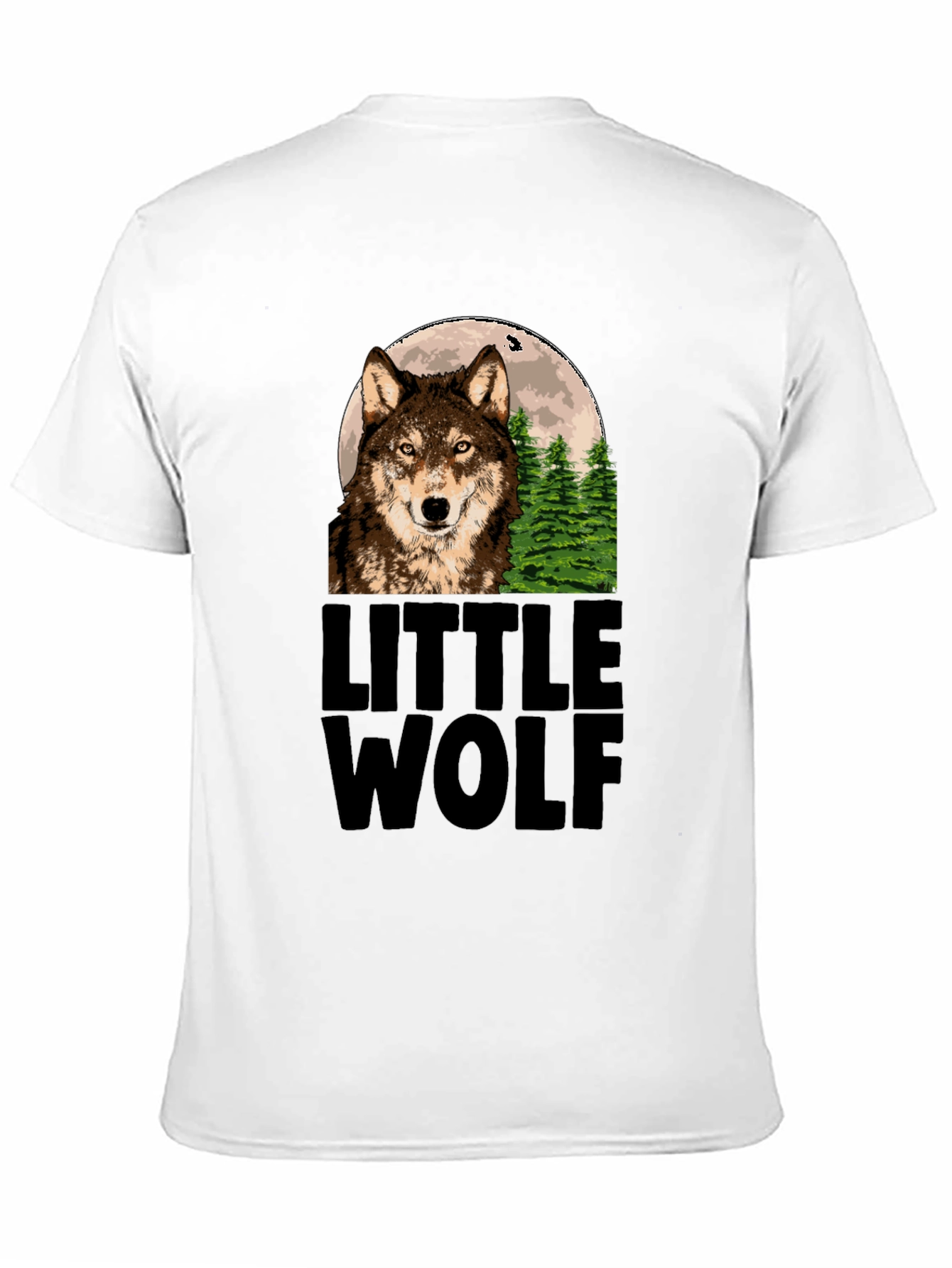 Little Wolf Graphic Print Tee - Mens Black T-Shirt