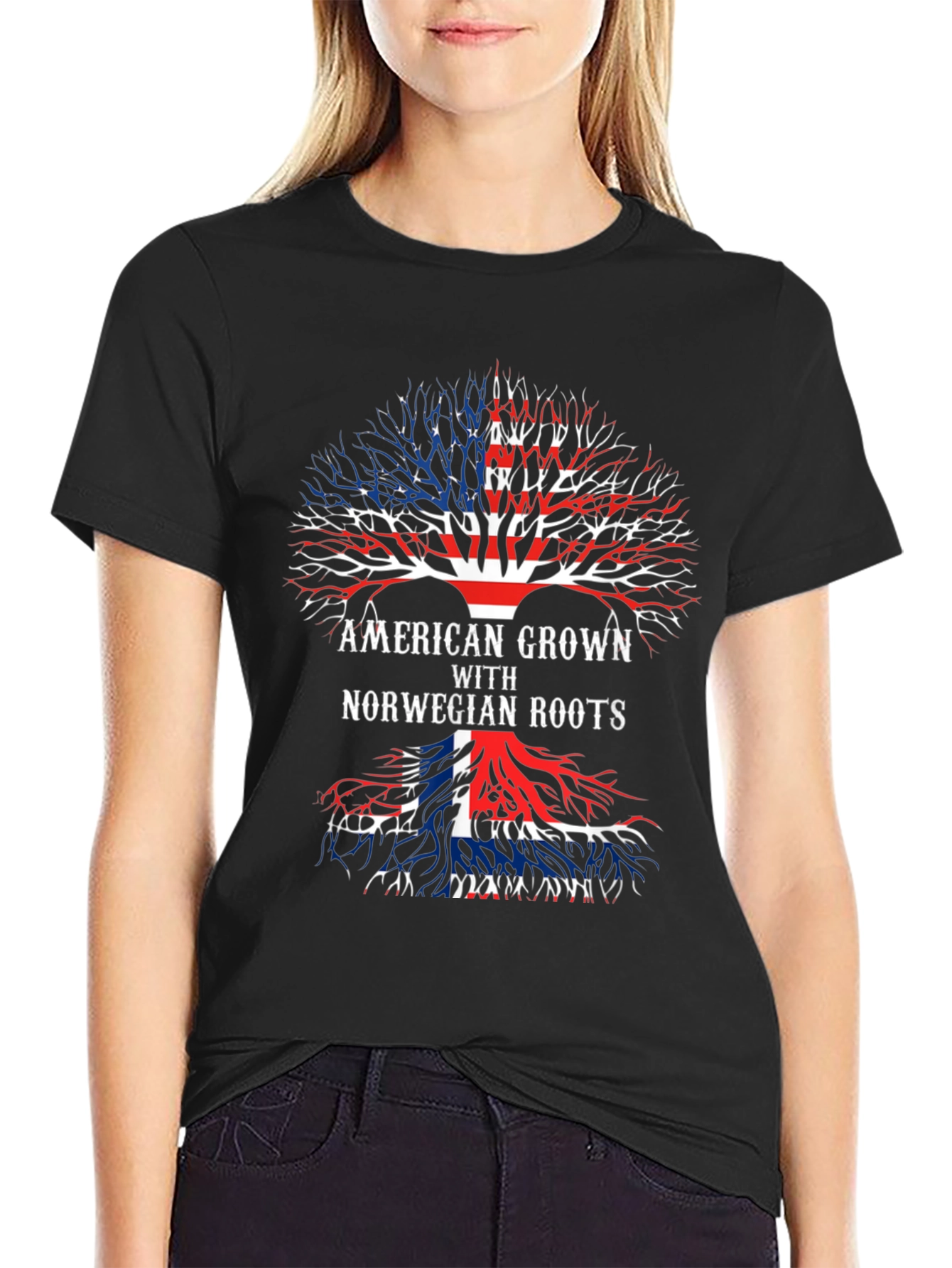 American Grown Norwegian Roots Tree T-Shirt