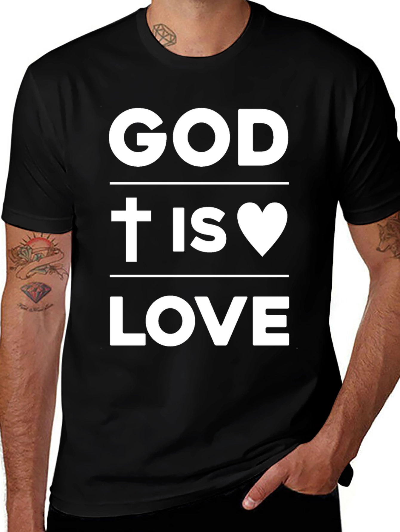 God is Love Graphic T-Shirt - Black
