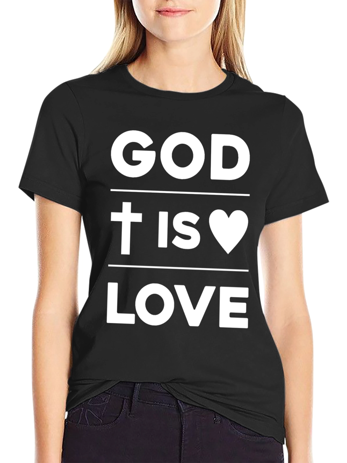 God is Love Graphic T-Shirt - Black