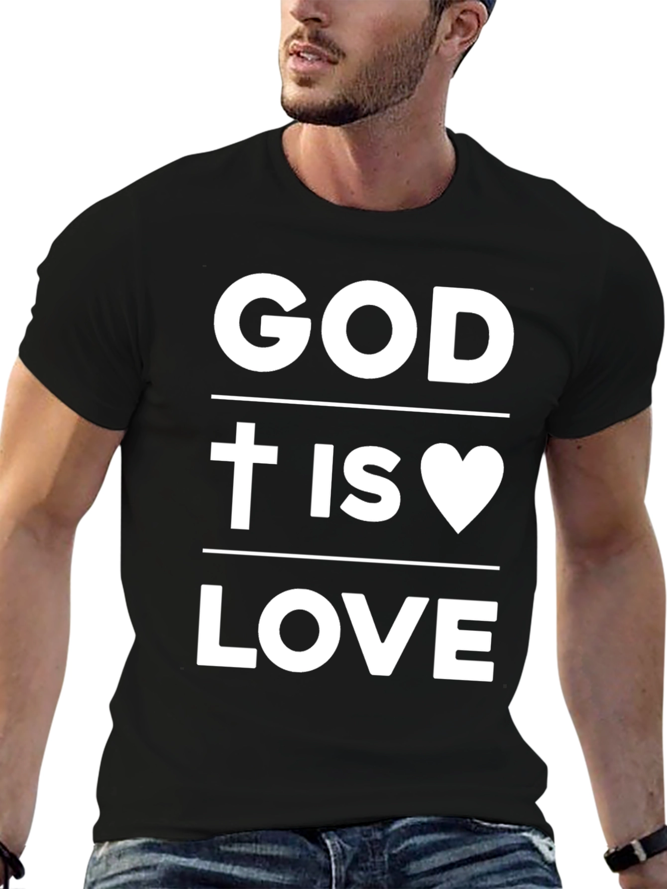 God is Love Graphic T-Shirt - Black