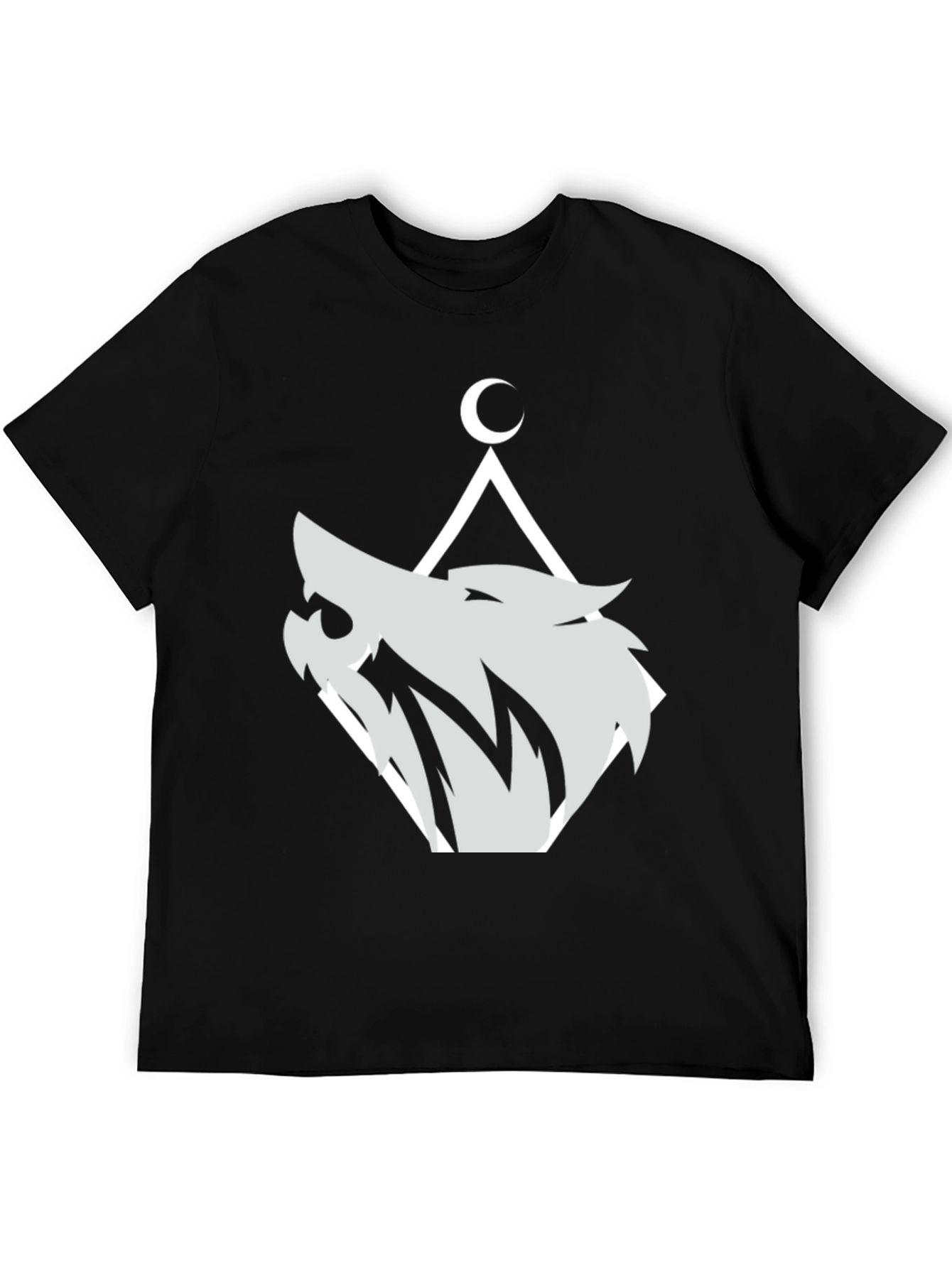Wolf Moon Graphic Tee - Black Cotton Blend