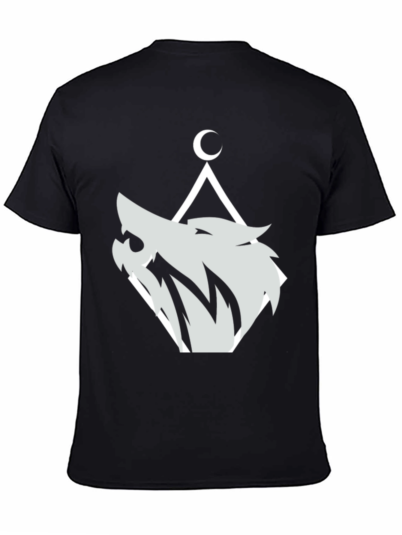 Wolf Moon Graphic Tee - Black Cotton Blend