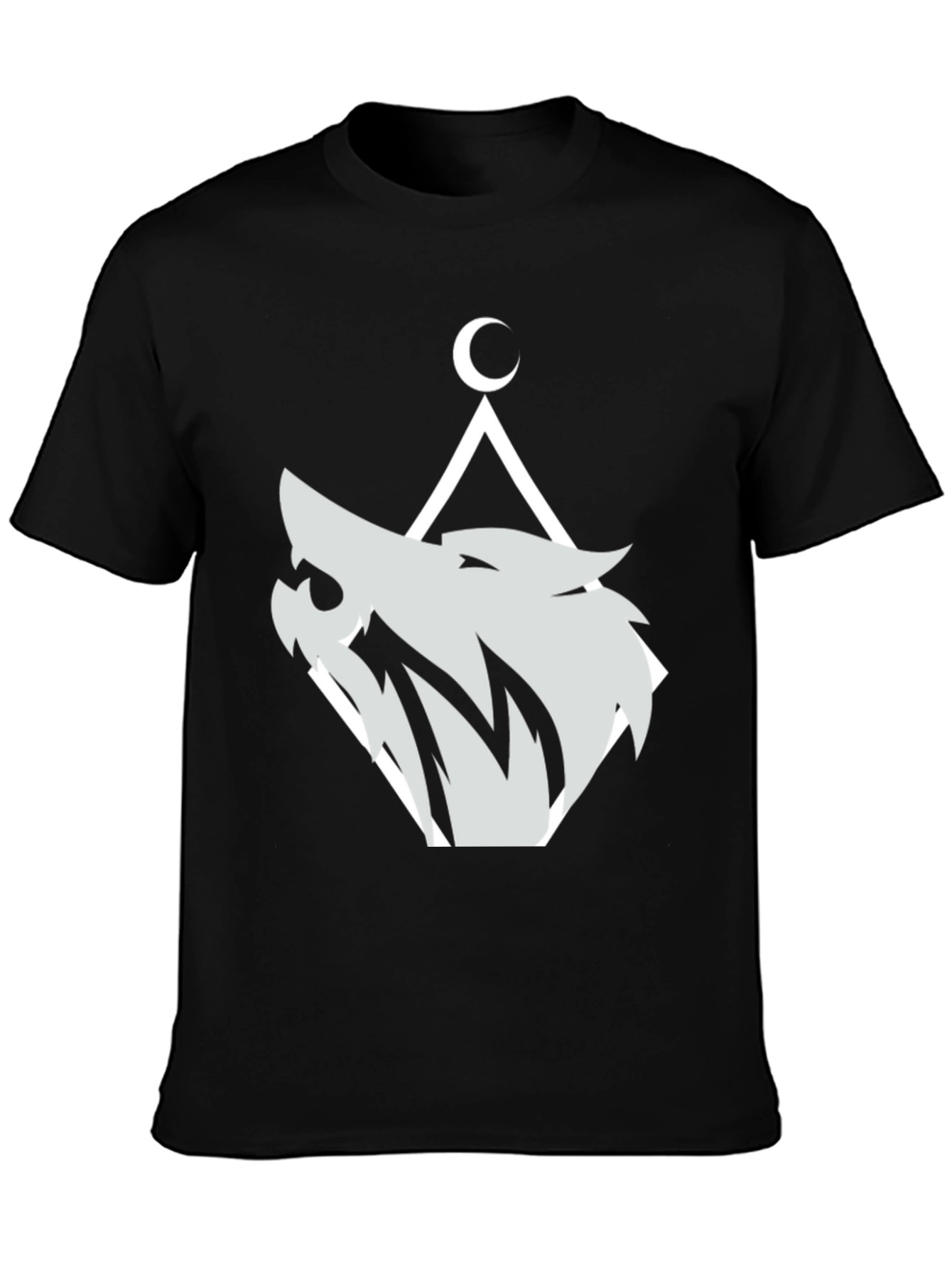 Wolf Moon Graphic Tee - Black Cotton Blend