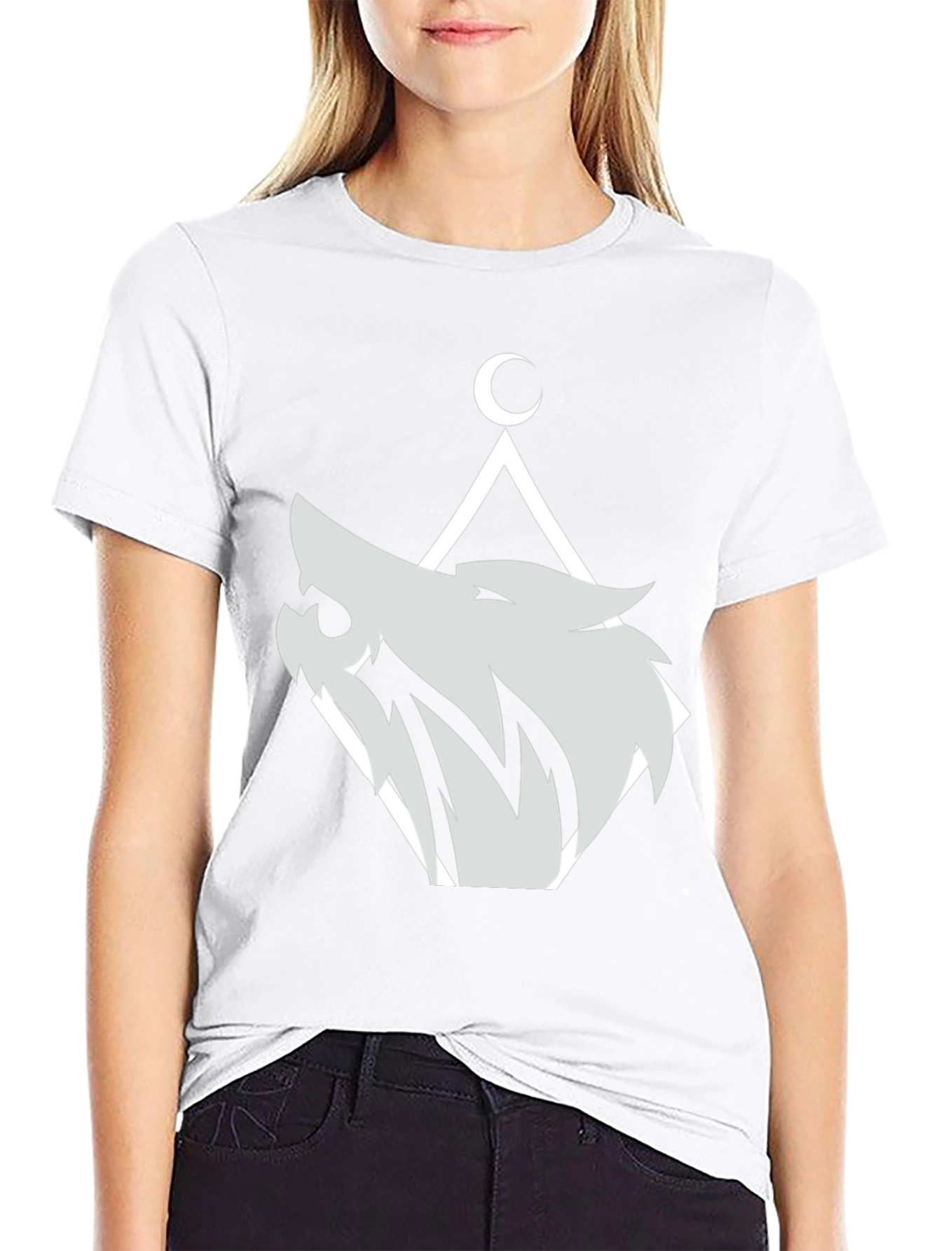 Wolf Moon Graphic Tee - Black Cotton Blend