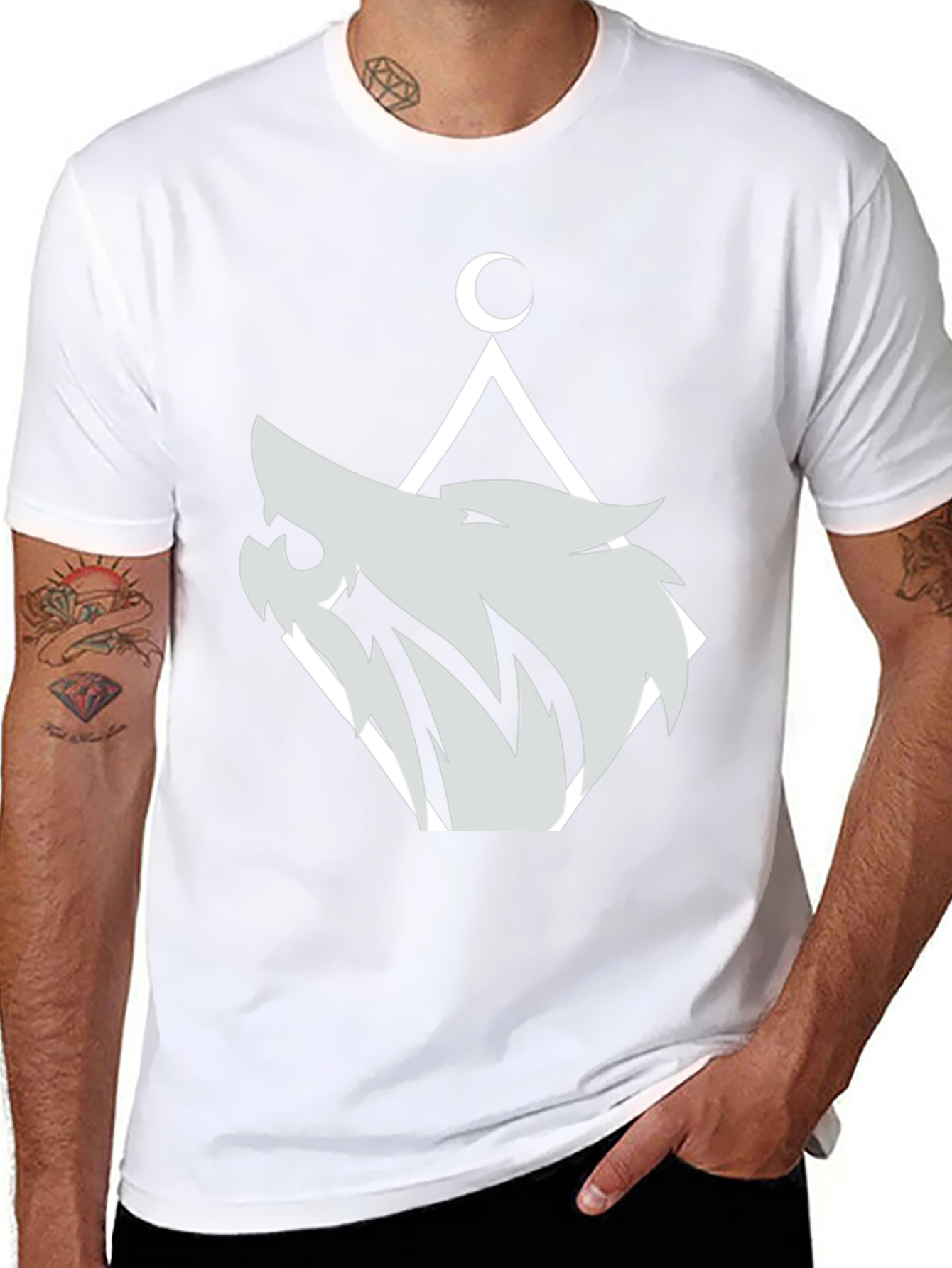 Wolf Moon Graphic Tee - Black Cotton Blend