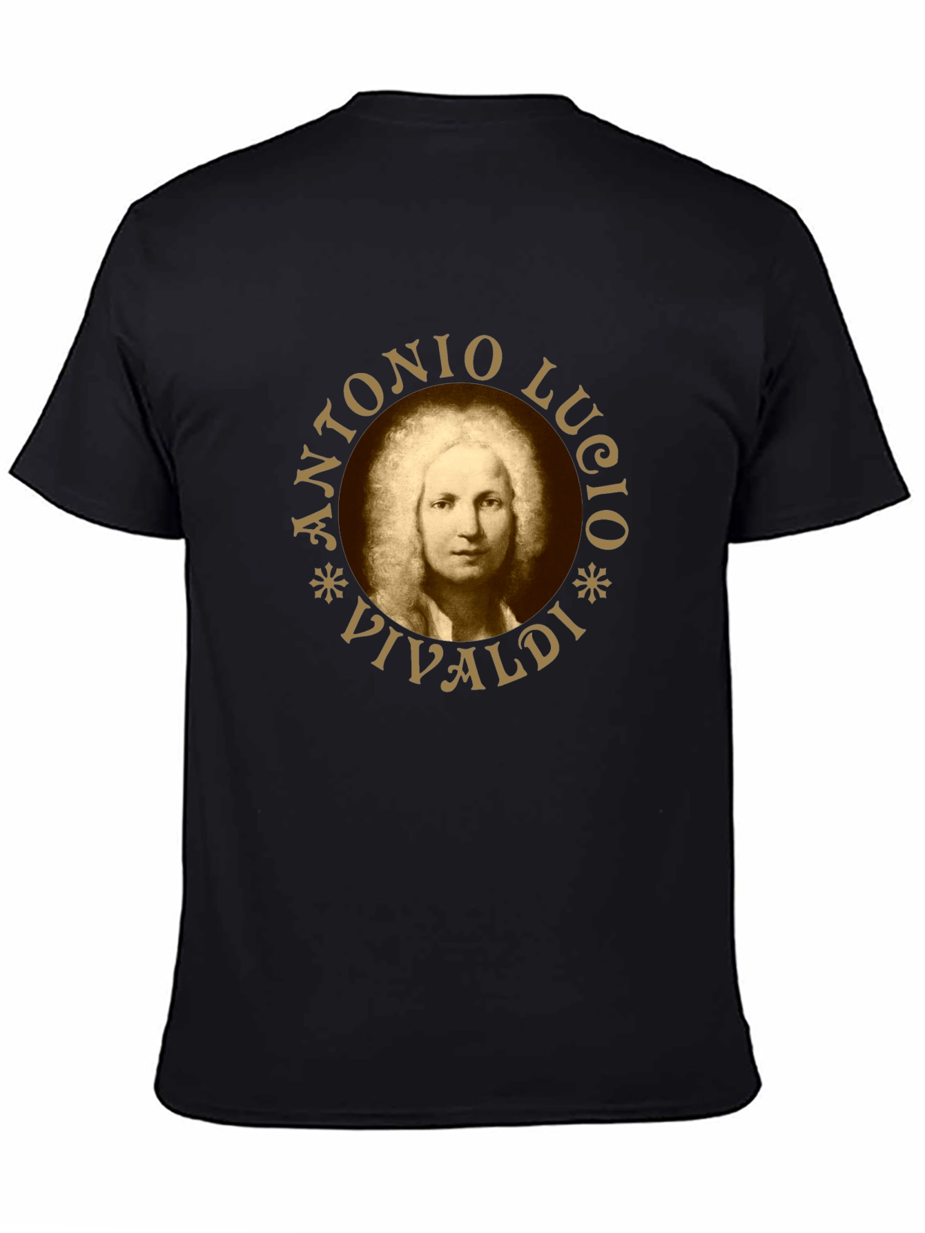 Antonio Vivaldi Portrait Black T-Shirt