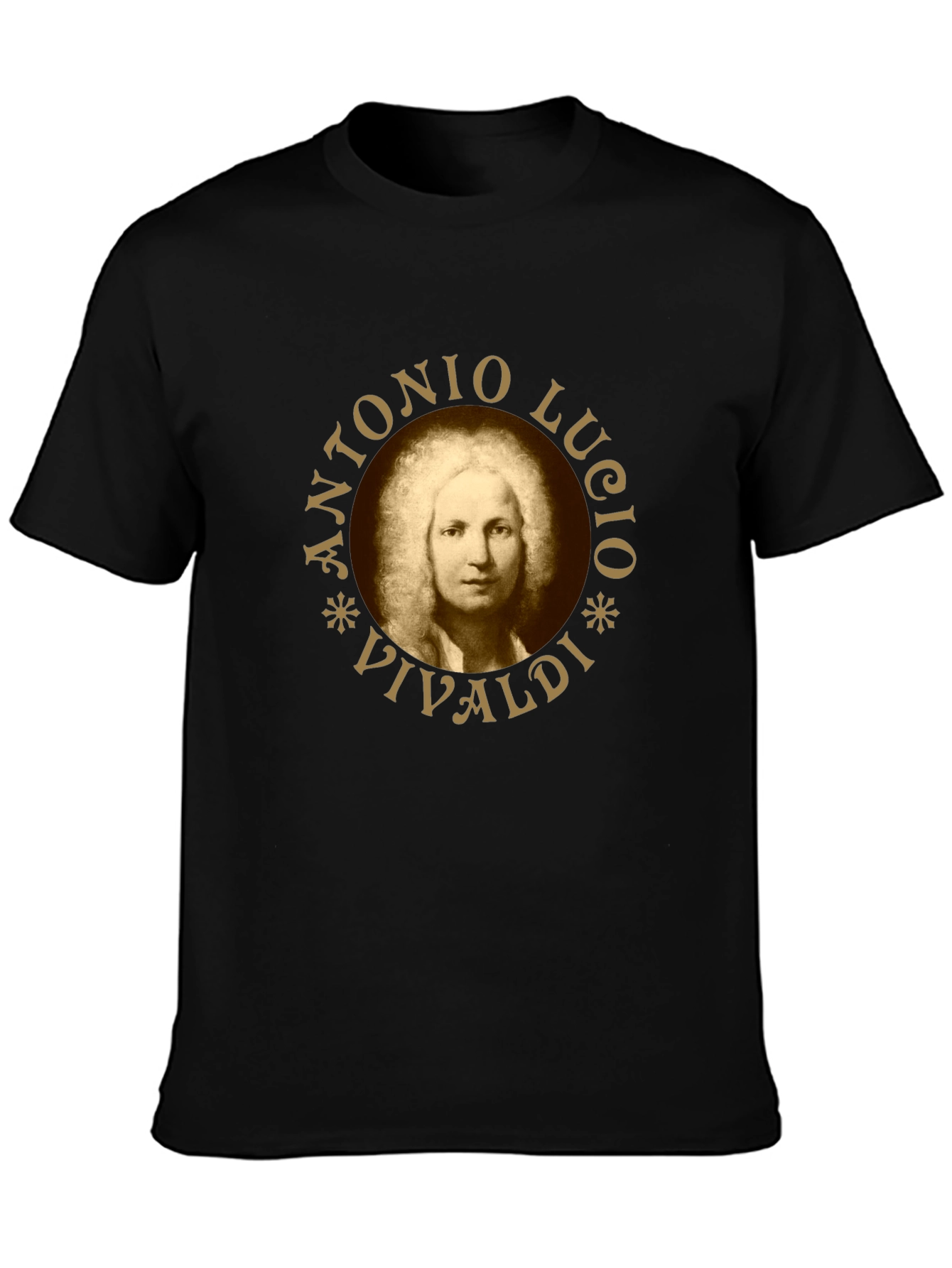 Antonio Vivaldi Portrait Black T-Shirt