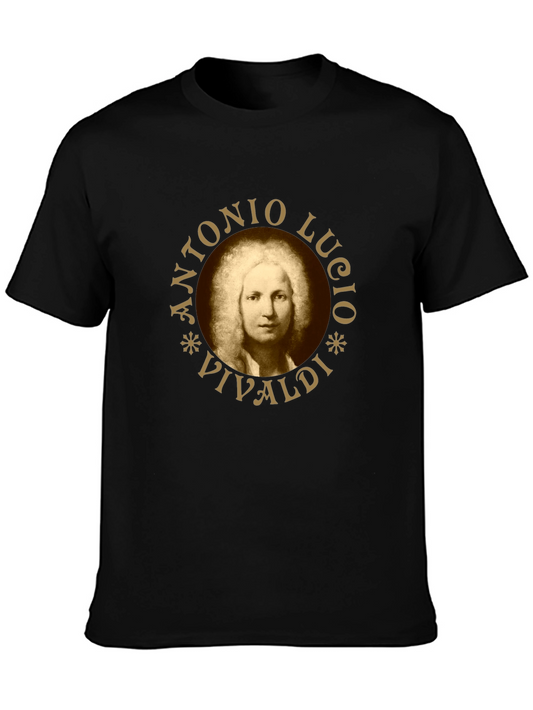 Antonio Vivaldi Portrait Black T-Shirt