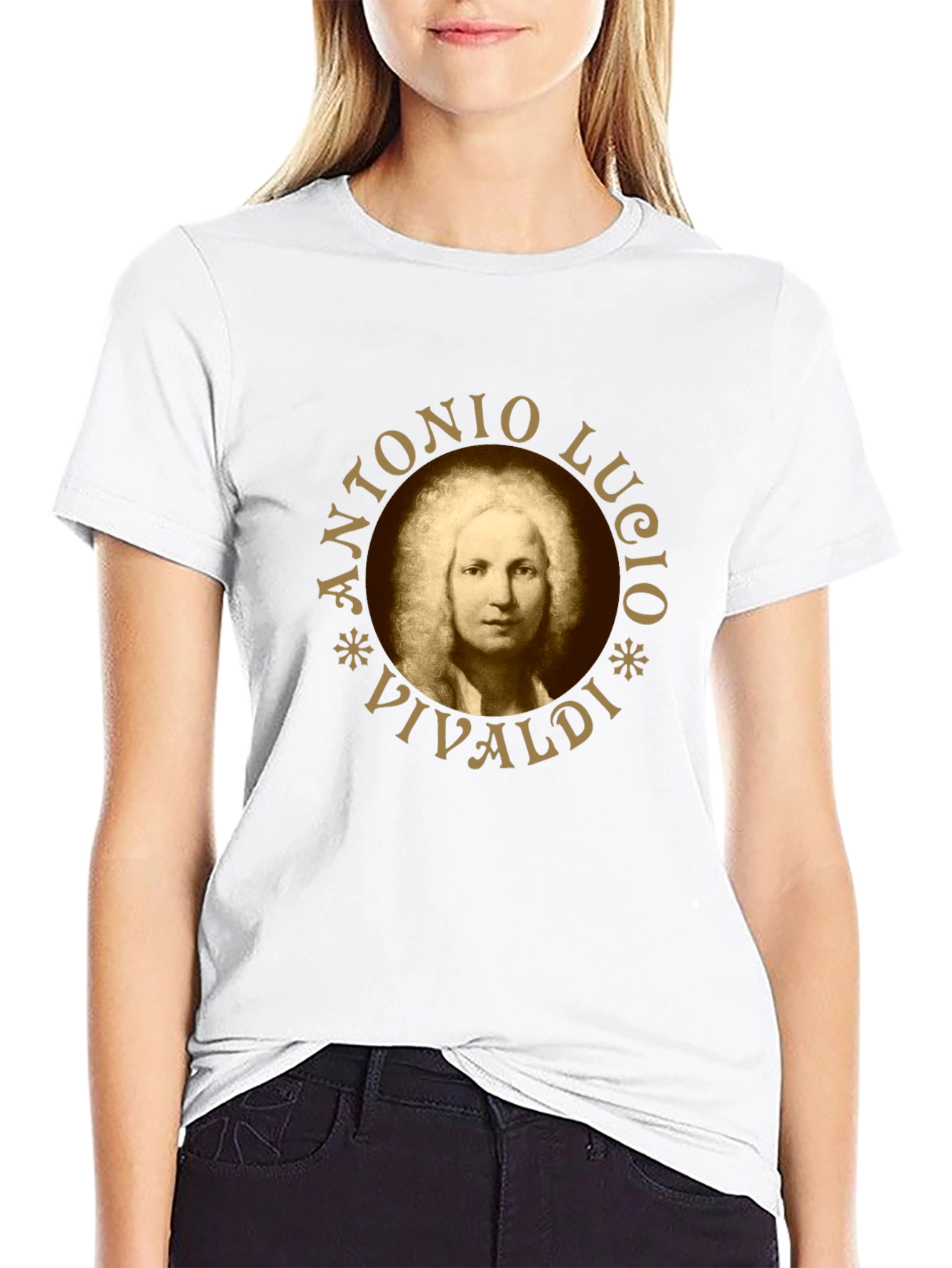 Antonio Vivaldi Portrait Black T-Shirt