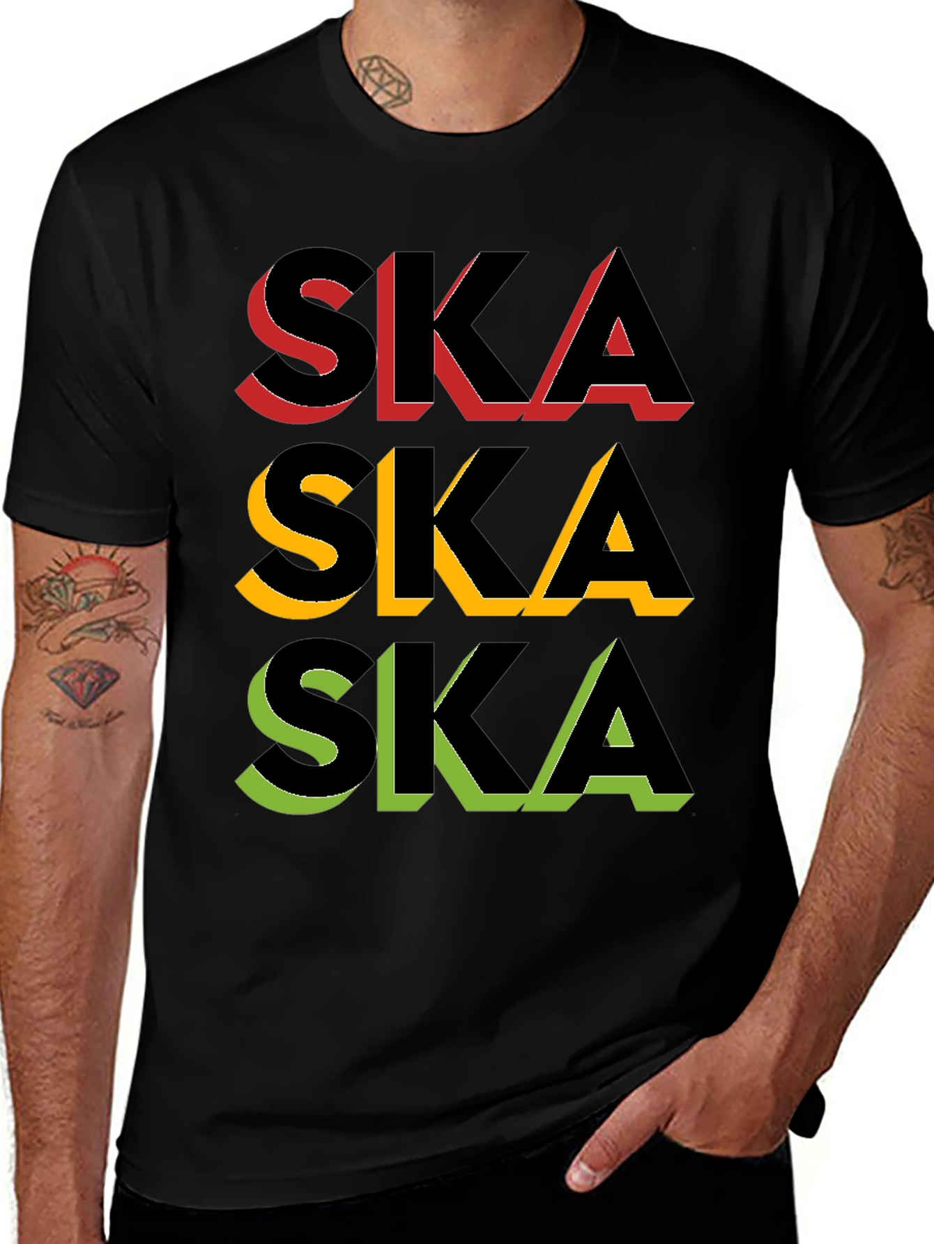 Rasta Ska Graphic Black T-Shirt