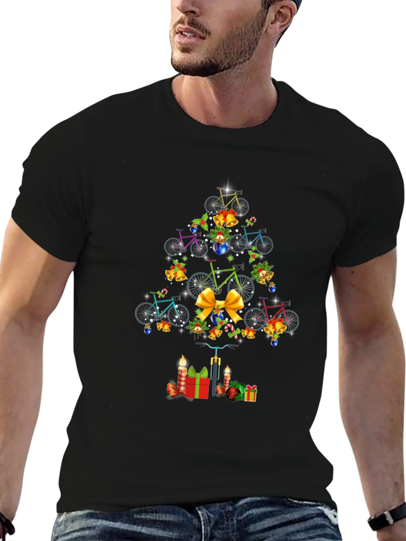 Christmas Bicycle Tree T-Shirt
