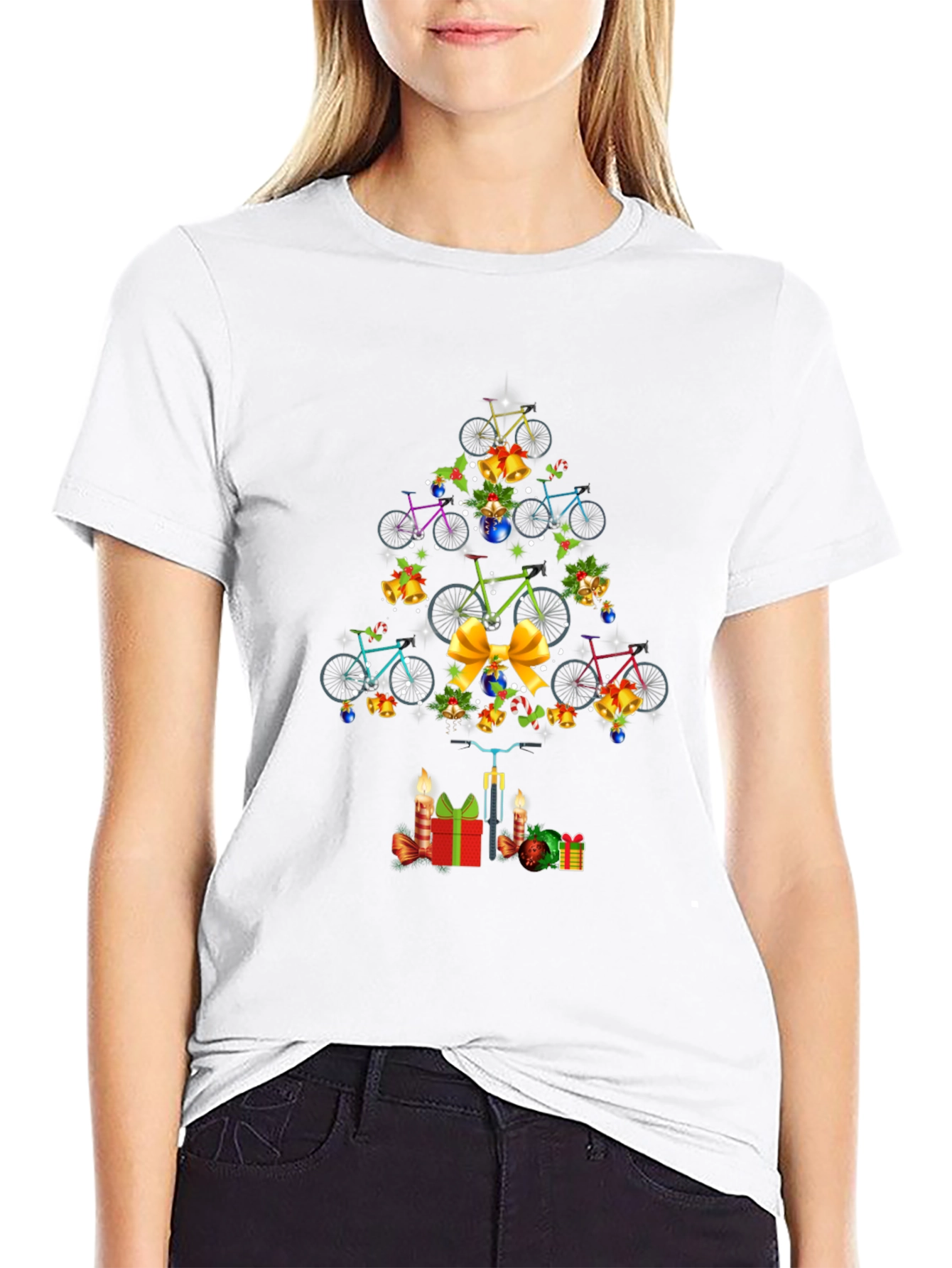 Christmas Bicycle Tree T-Shirt