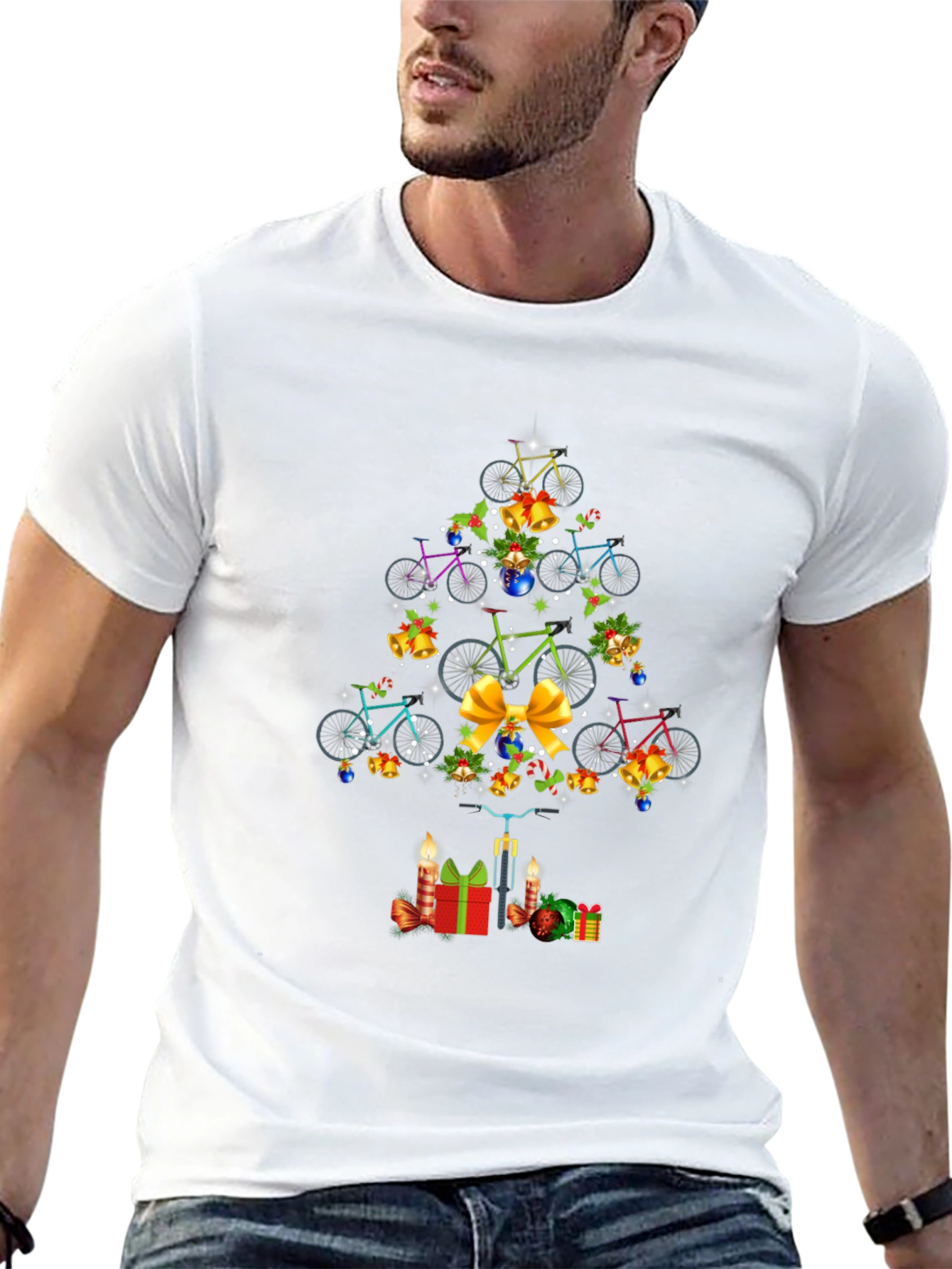 Christmas Bicycle Tree T-Shirt