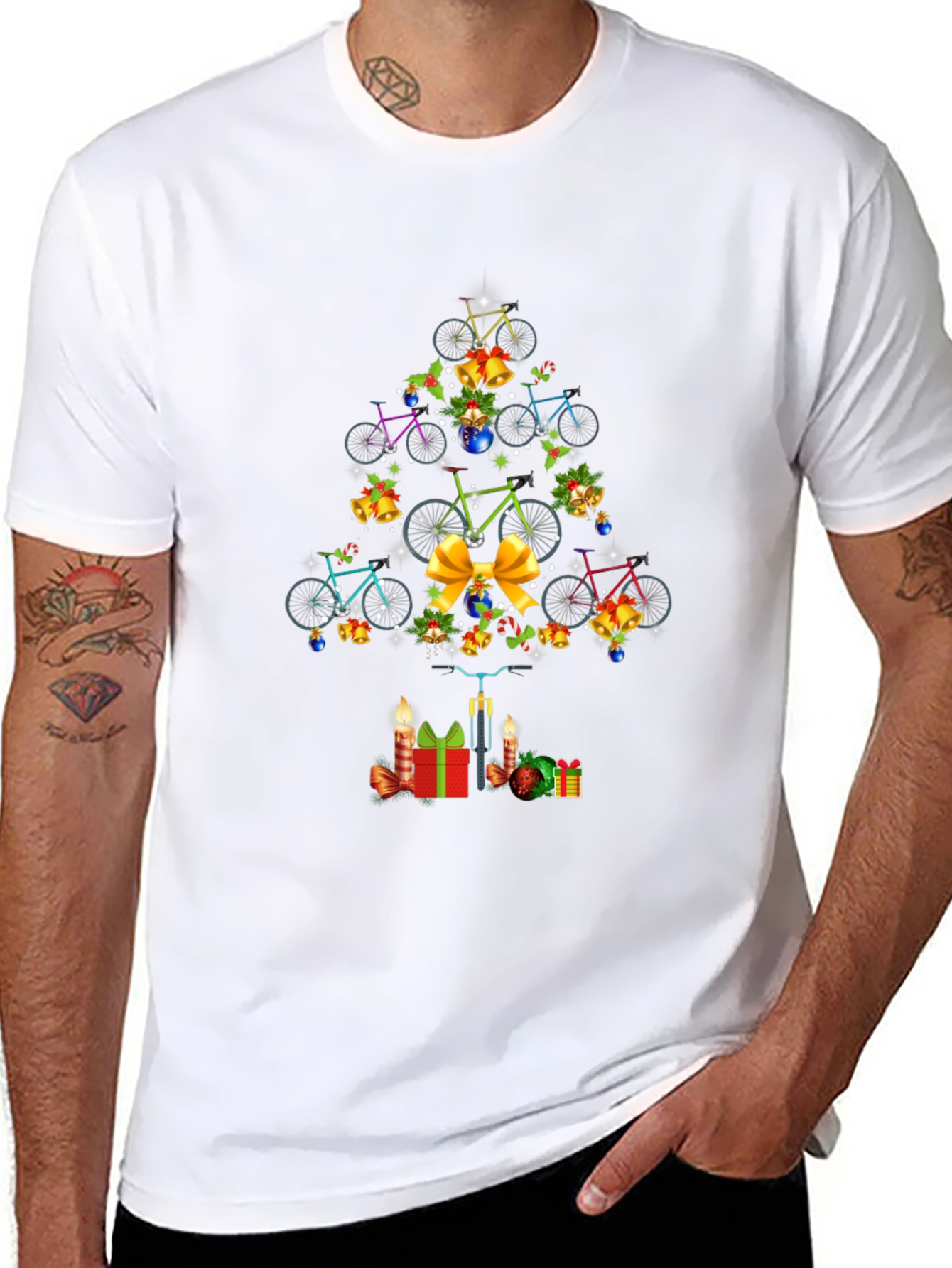 Christmas Bicycle Tree T-Shirt