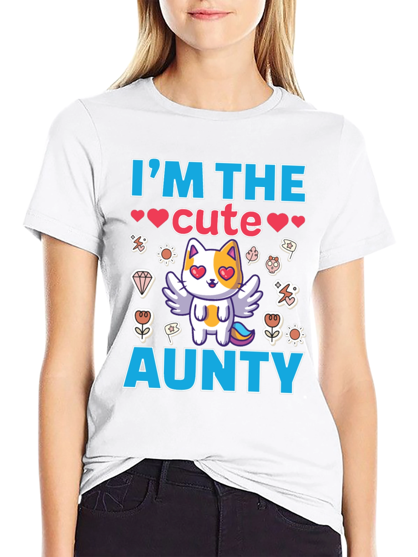 Cute Aunty T-Shirt Black Cotton Tee